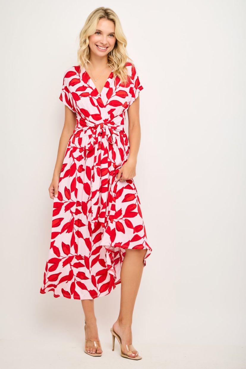 Beacon & Haven Surplice Tie-Waist Midi Dress | Belk