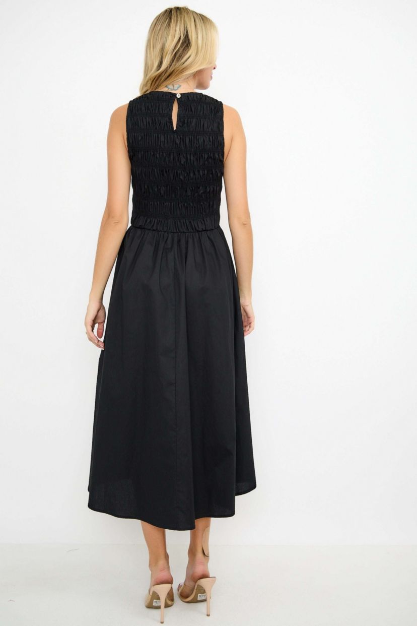 Sleeveless Smocked Midi Dress