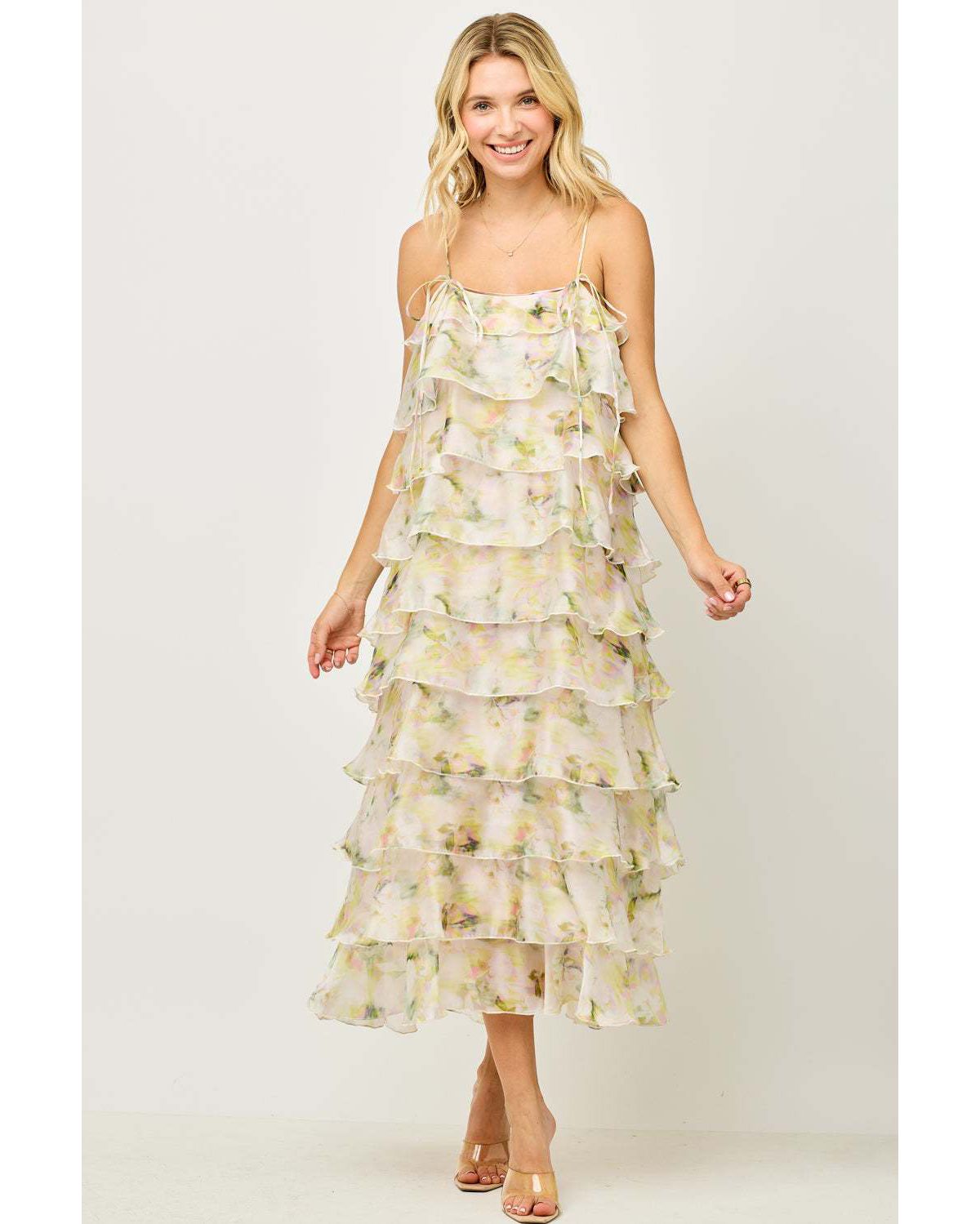 Ruffle Tiered Midi Dress