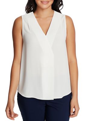 sleeveless blouse v neck