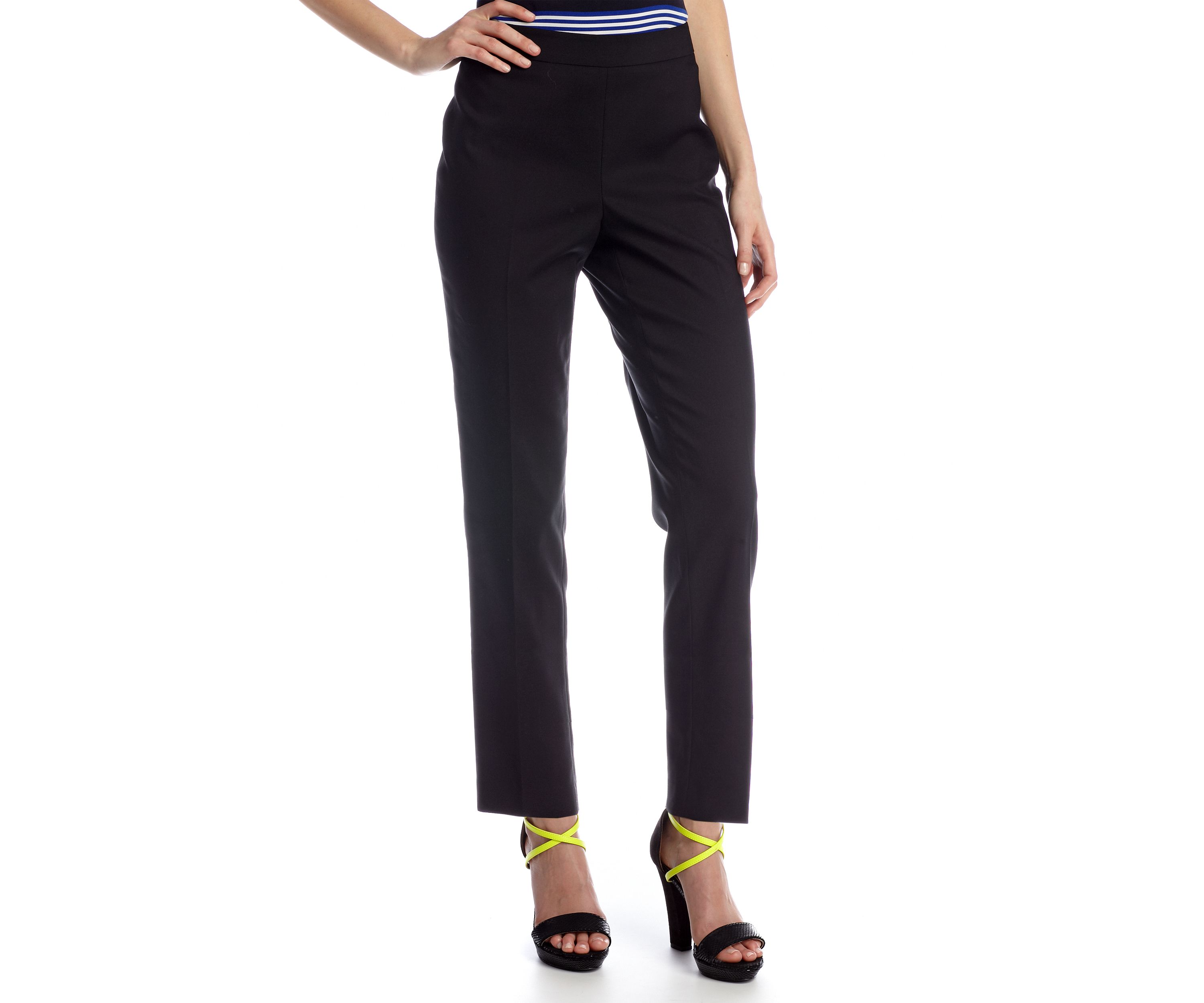 Doubleweave Side Zip Ankle Pants