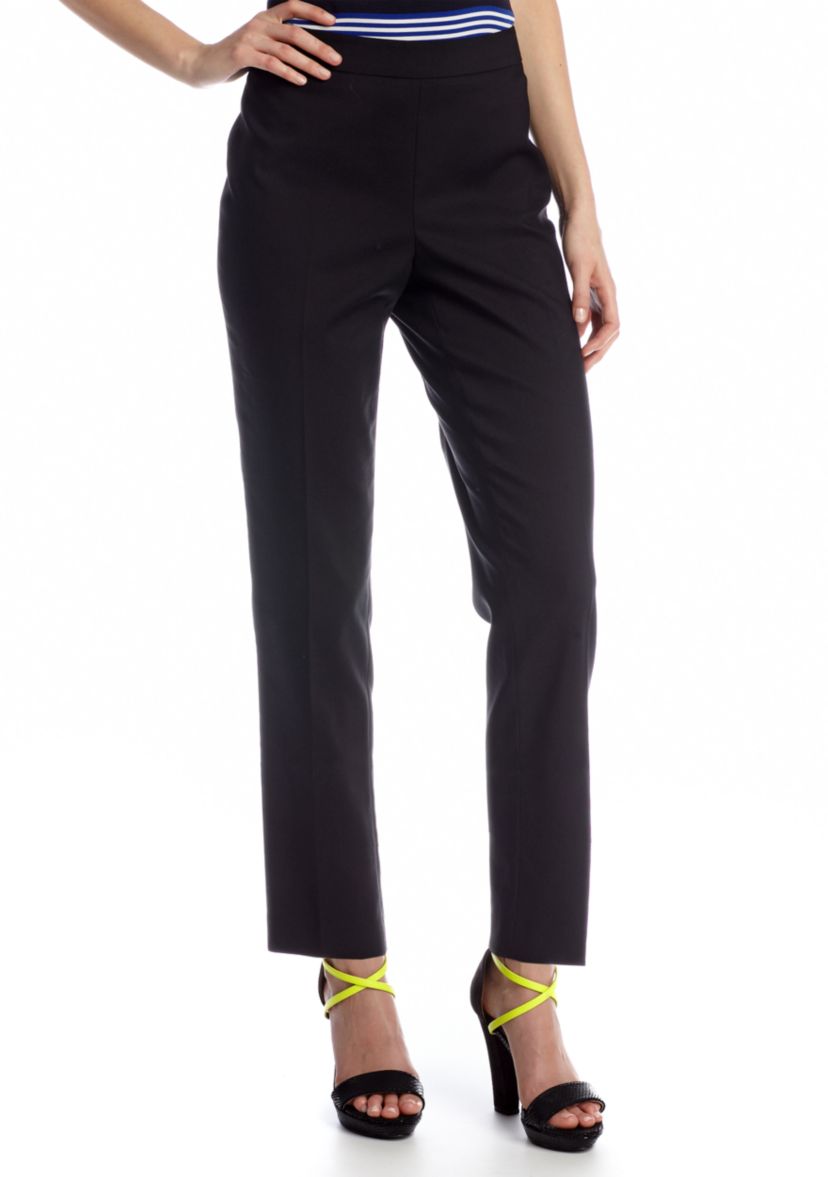 Doubleweave Side Zip Ankle Pants
