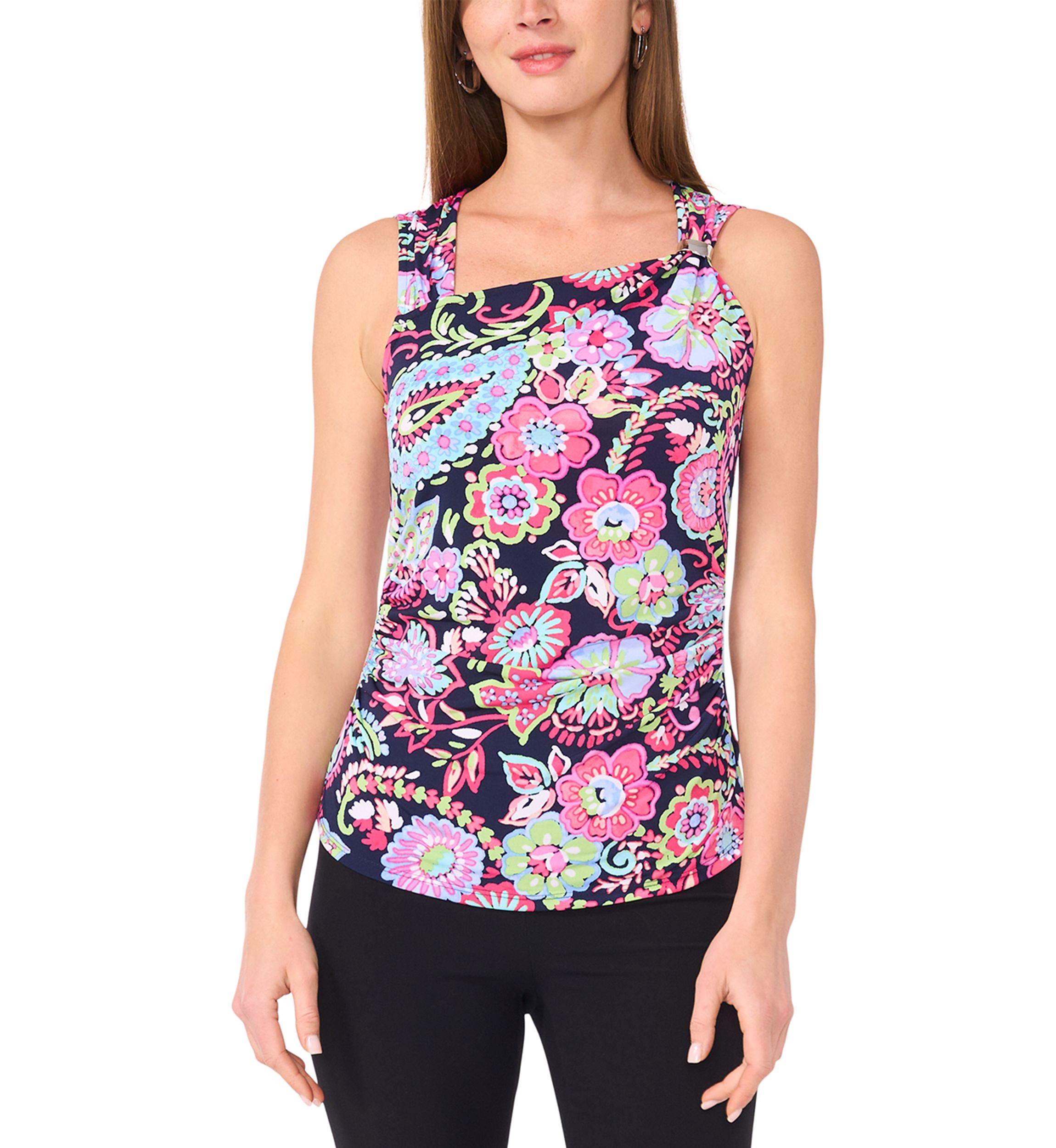 Womens Asymmetrical Sleeveless Top
