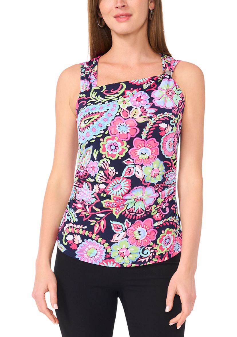 Womens Asymmetrical Sleeveless Top