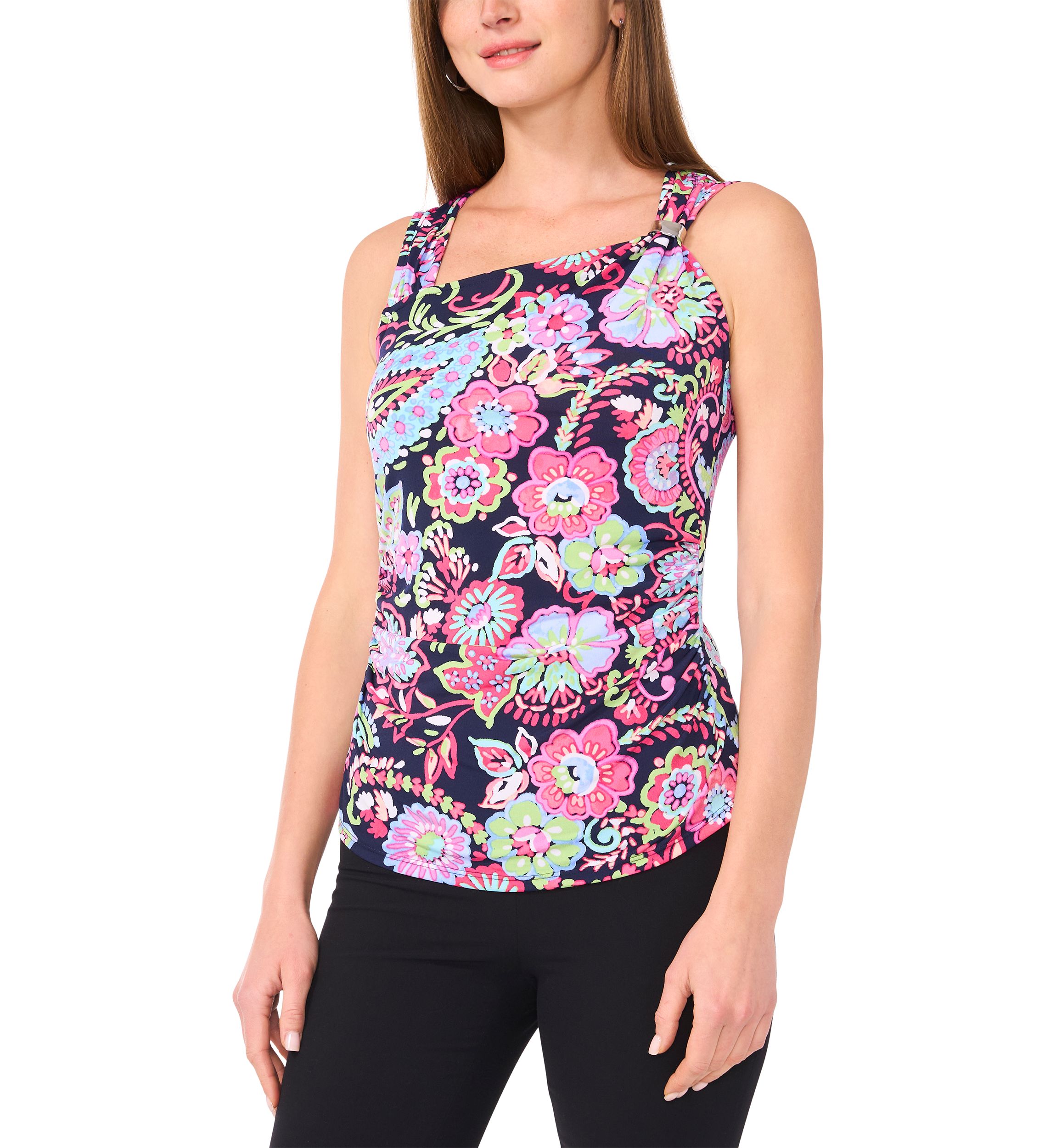 Womens Asymmetrical Sleeveless Top