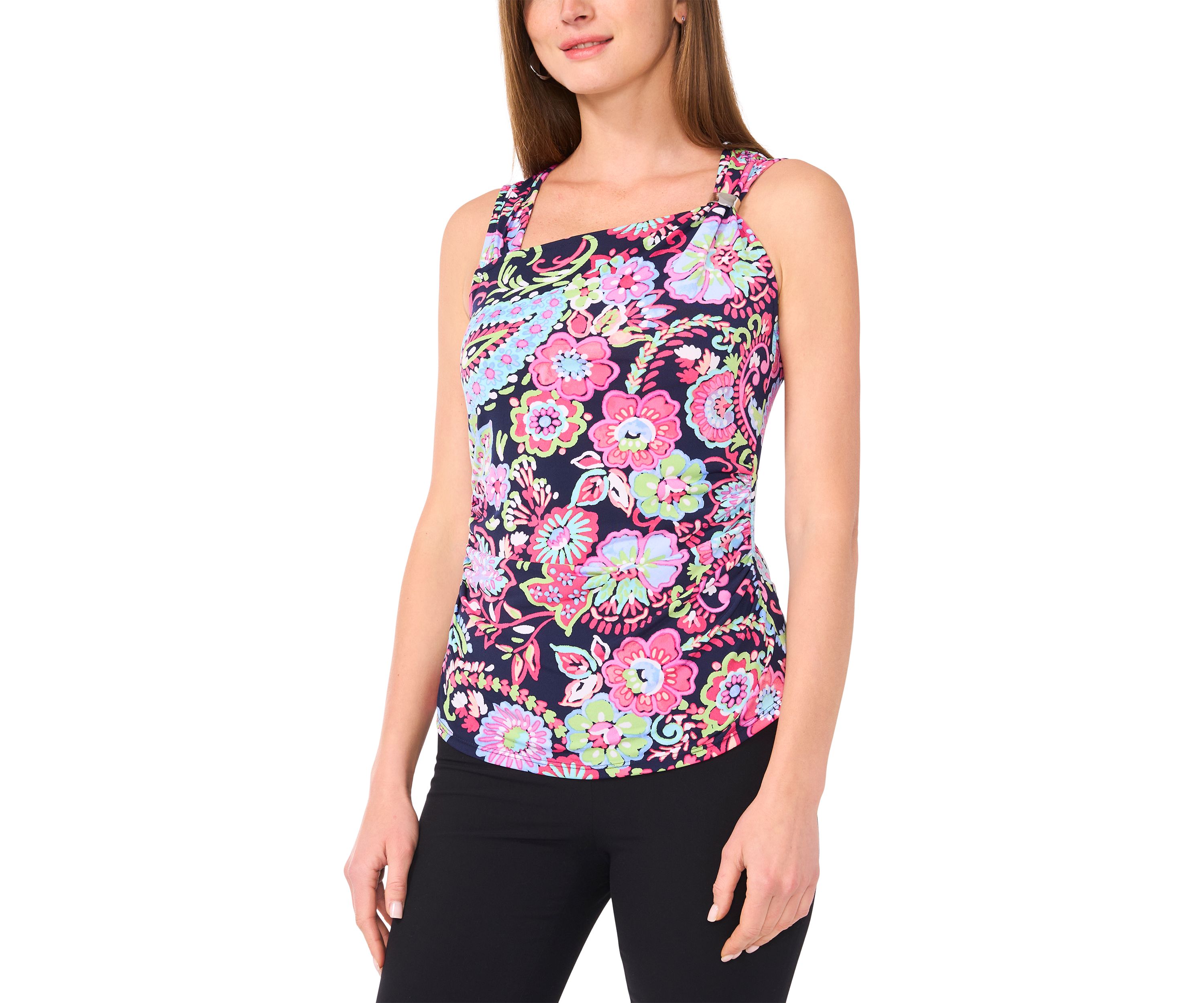 Womens Asymmetrical Sleeveless Top