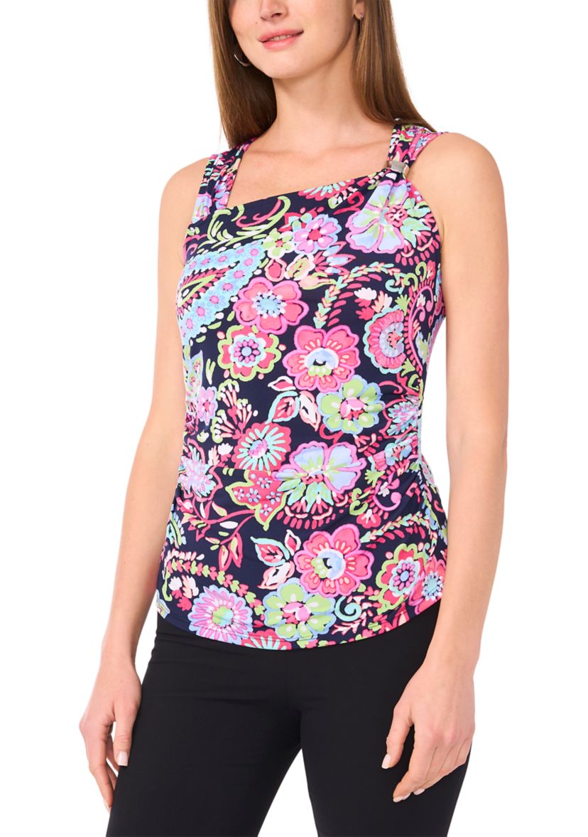 Womens Asymmetrical Sleeveless Top