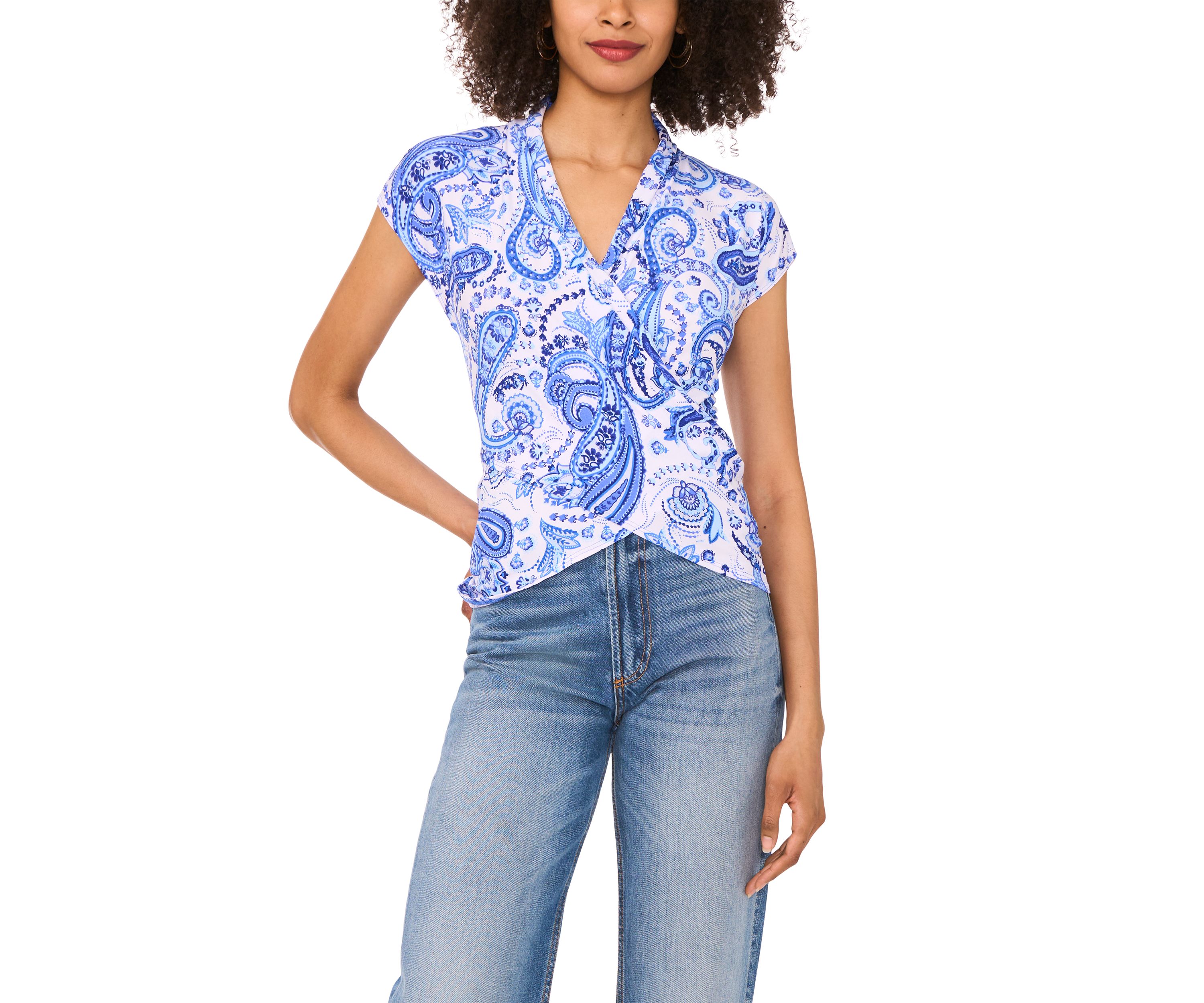 Womens Short Sleeve Surplus Top