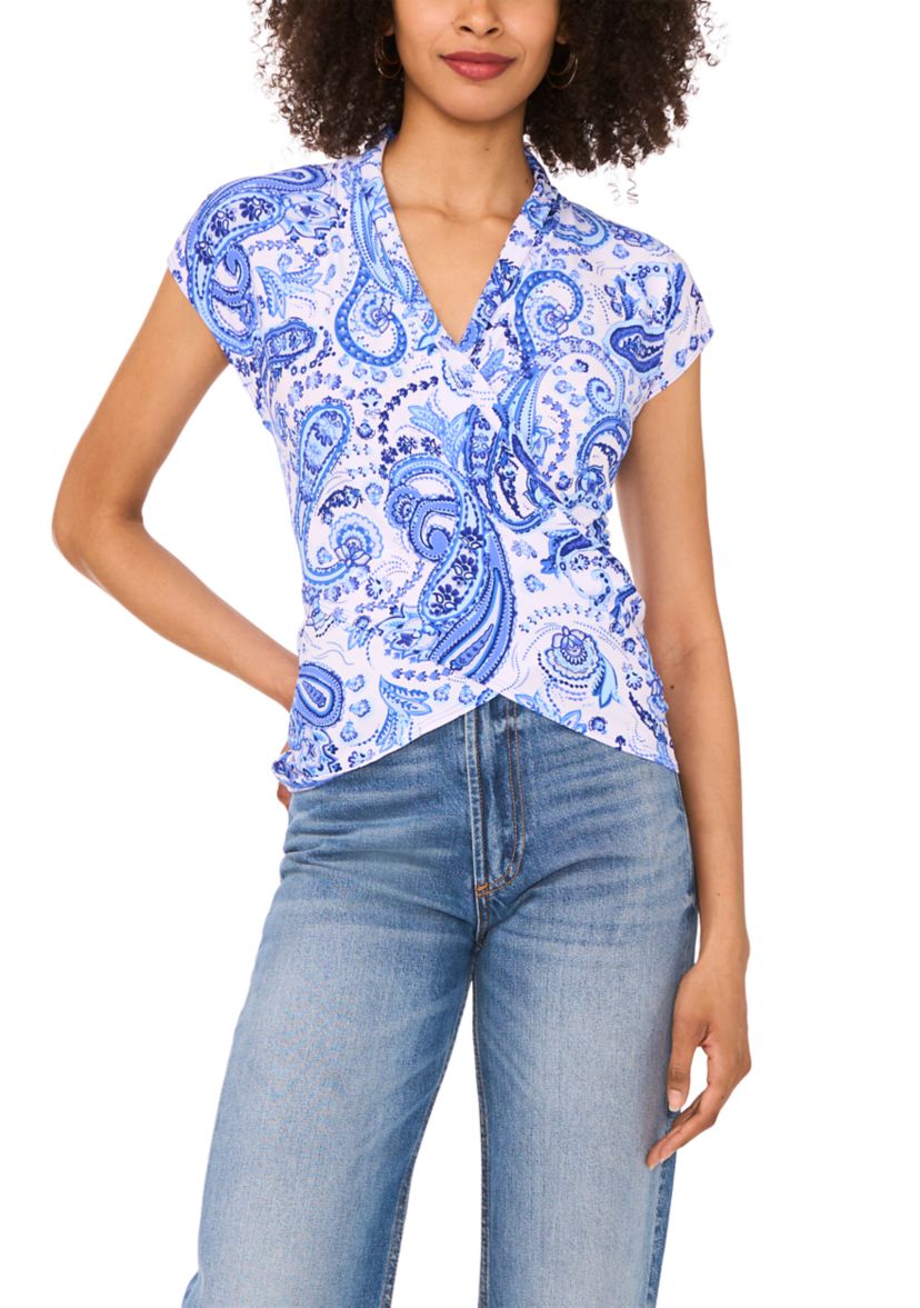 Womens Short Sleeve Surplus Top