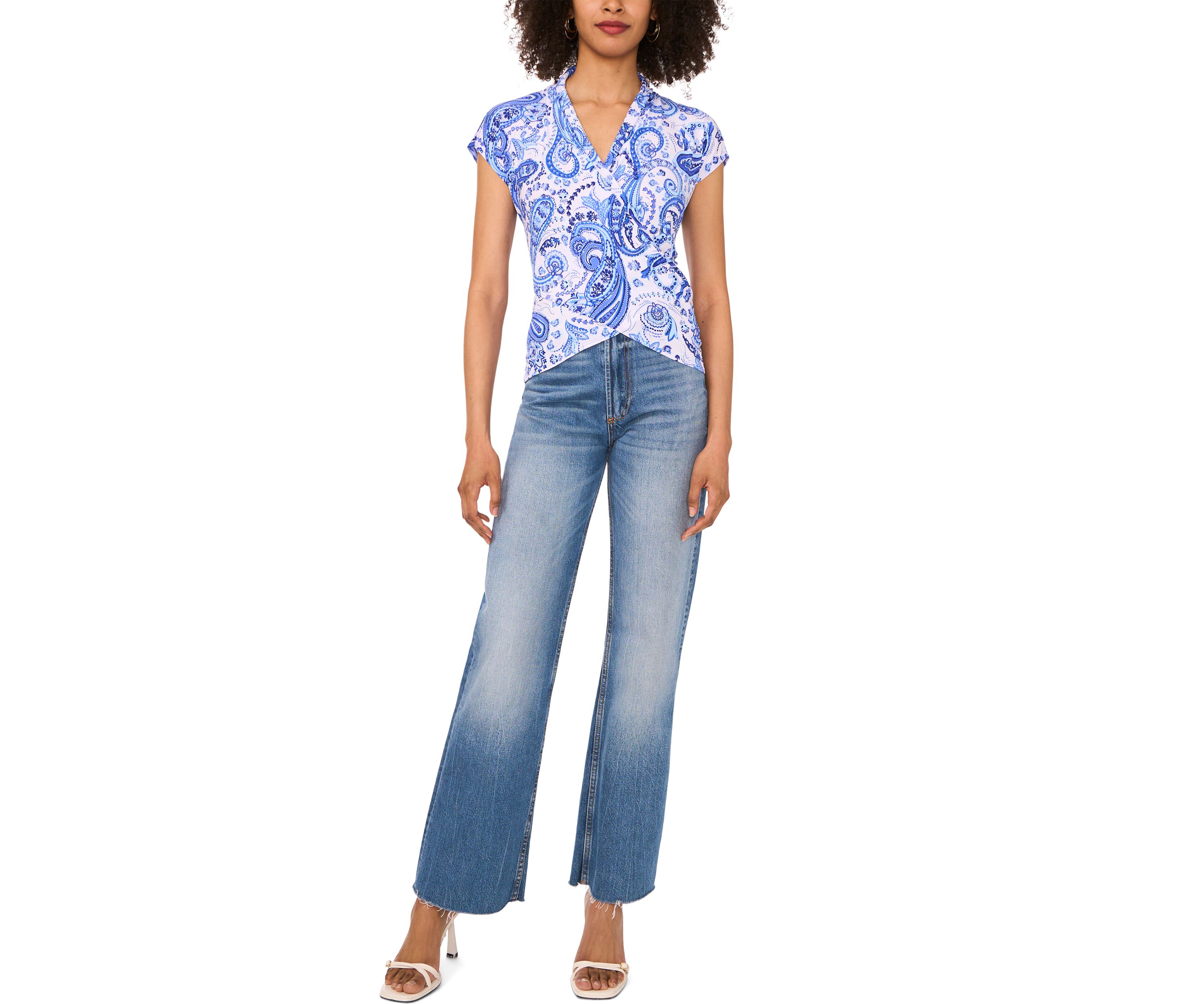 Womens Short Sleeve Surplus Top