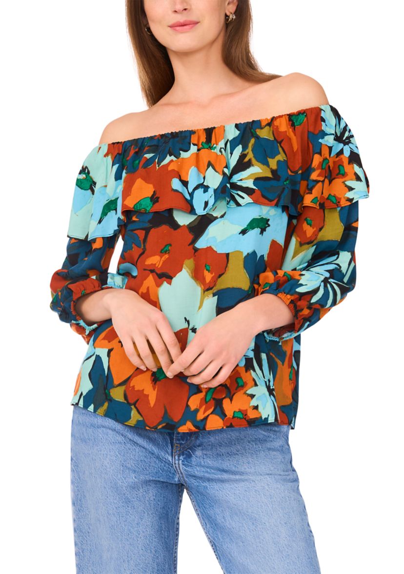 Womens 3/4 Sleeve Off the Shoulder Blouse