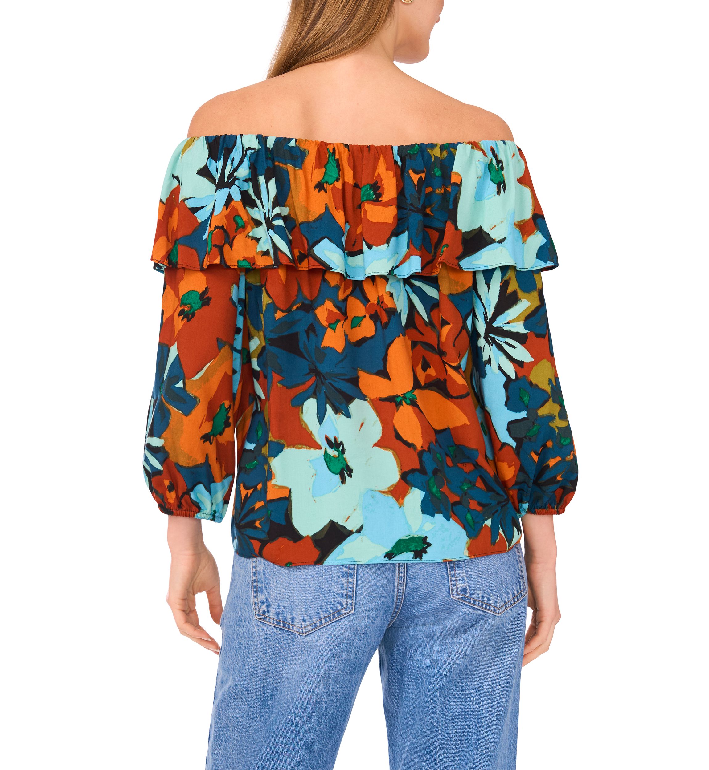 Womens 3/4 Sleeve Off the Shoulder Blouse
