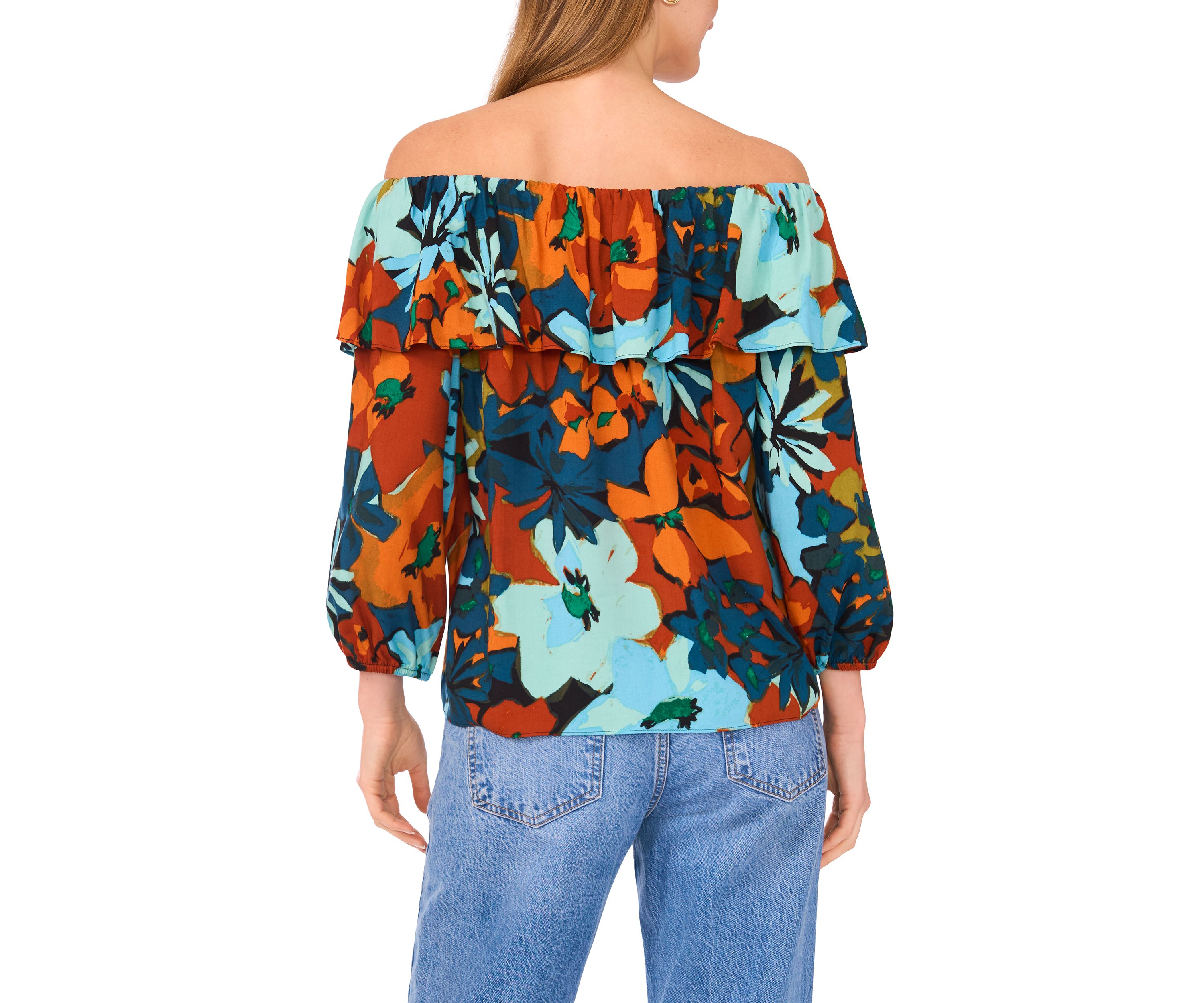 Womens 3/4 Sleeve Off the Shoulder Blouse