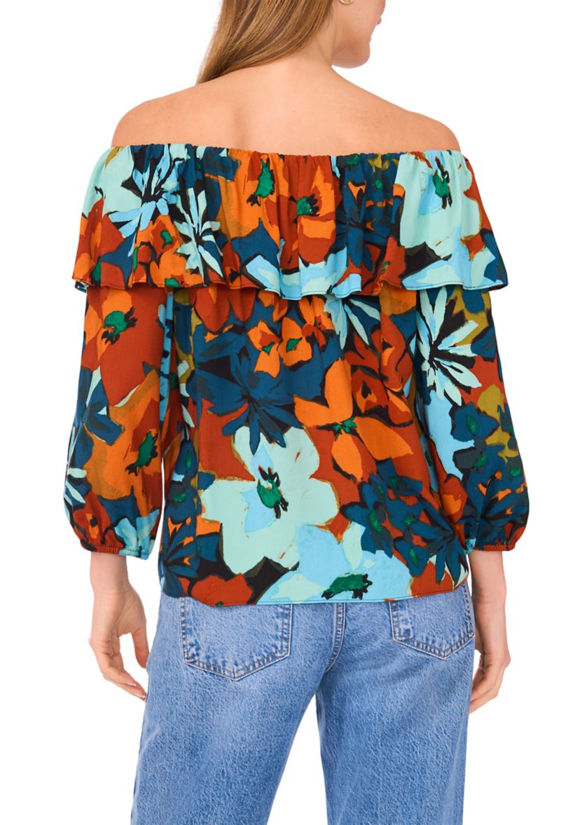 Womens 3/4 Sleeve Off the Shoulder Blouse