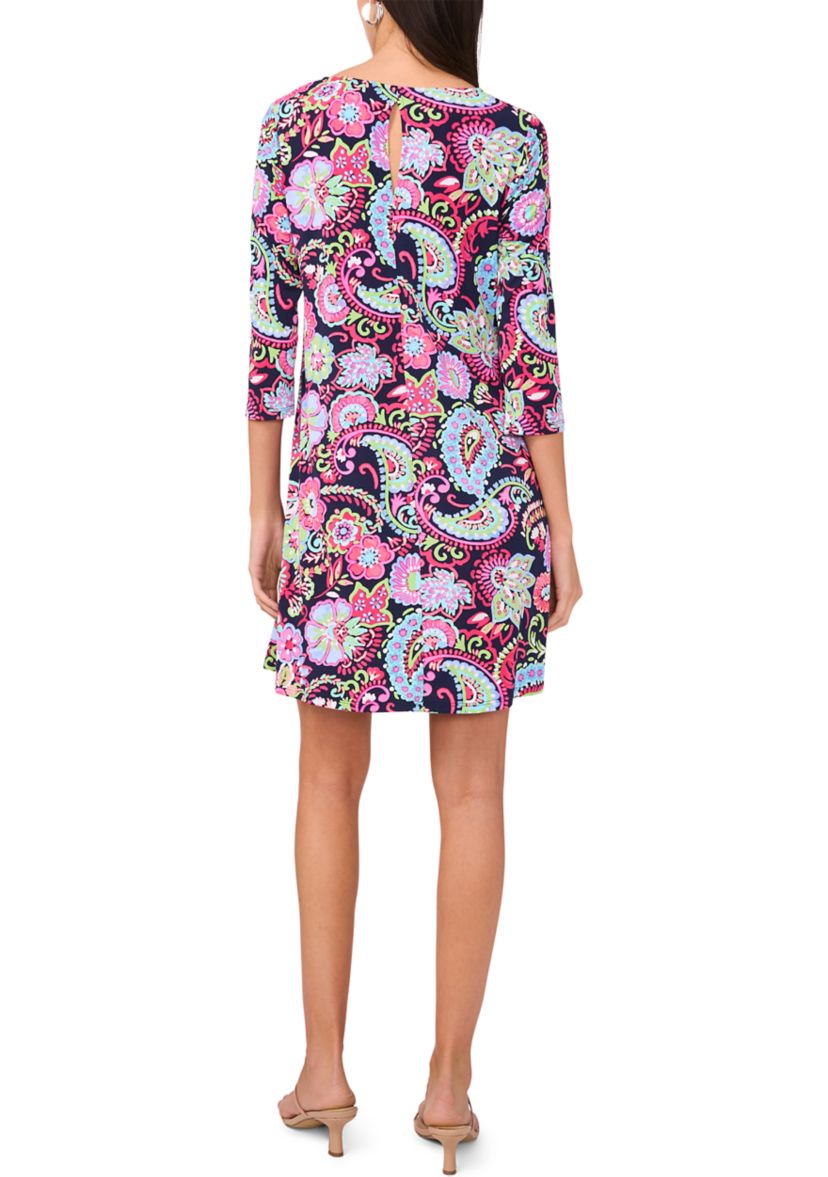Womens Printed V-Neck Dress