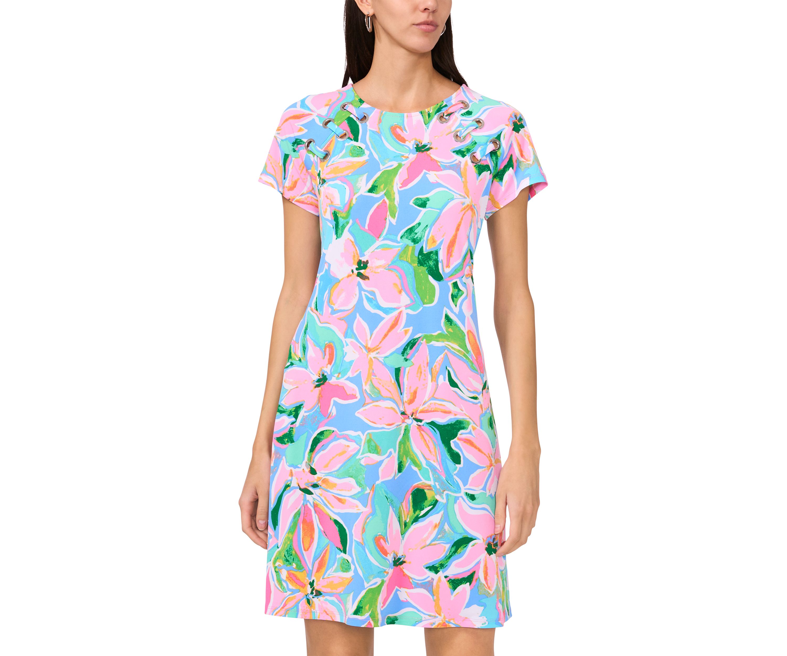 Womens Hardware Printed Dress