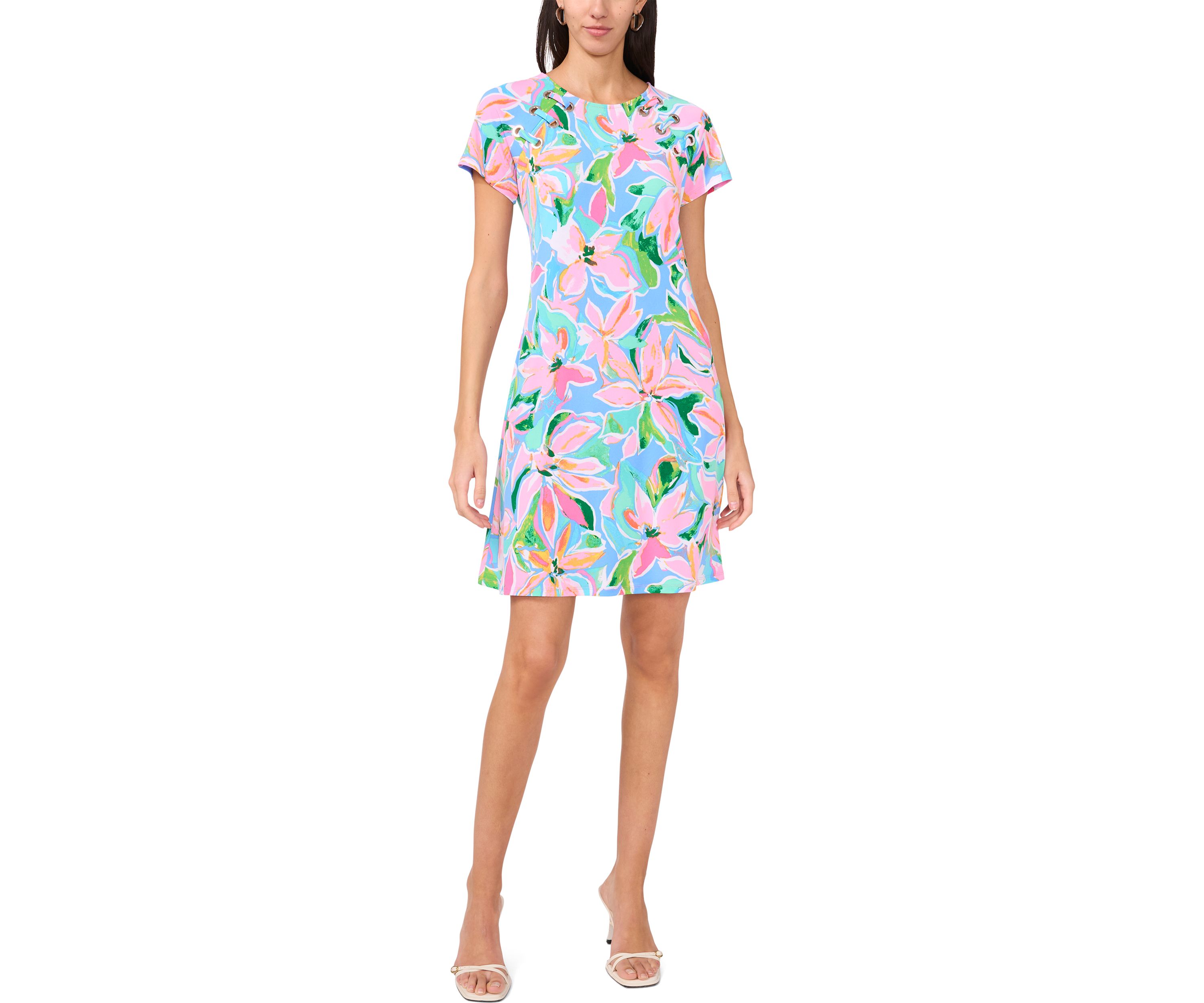 Womens Hardware Printed Dress