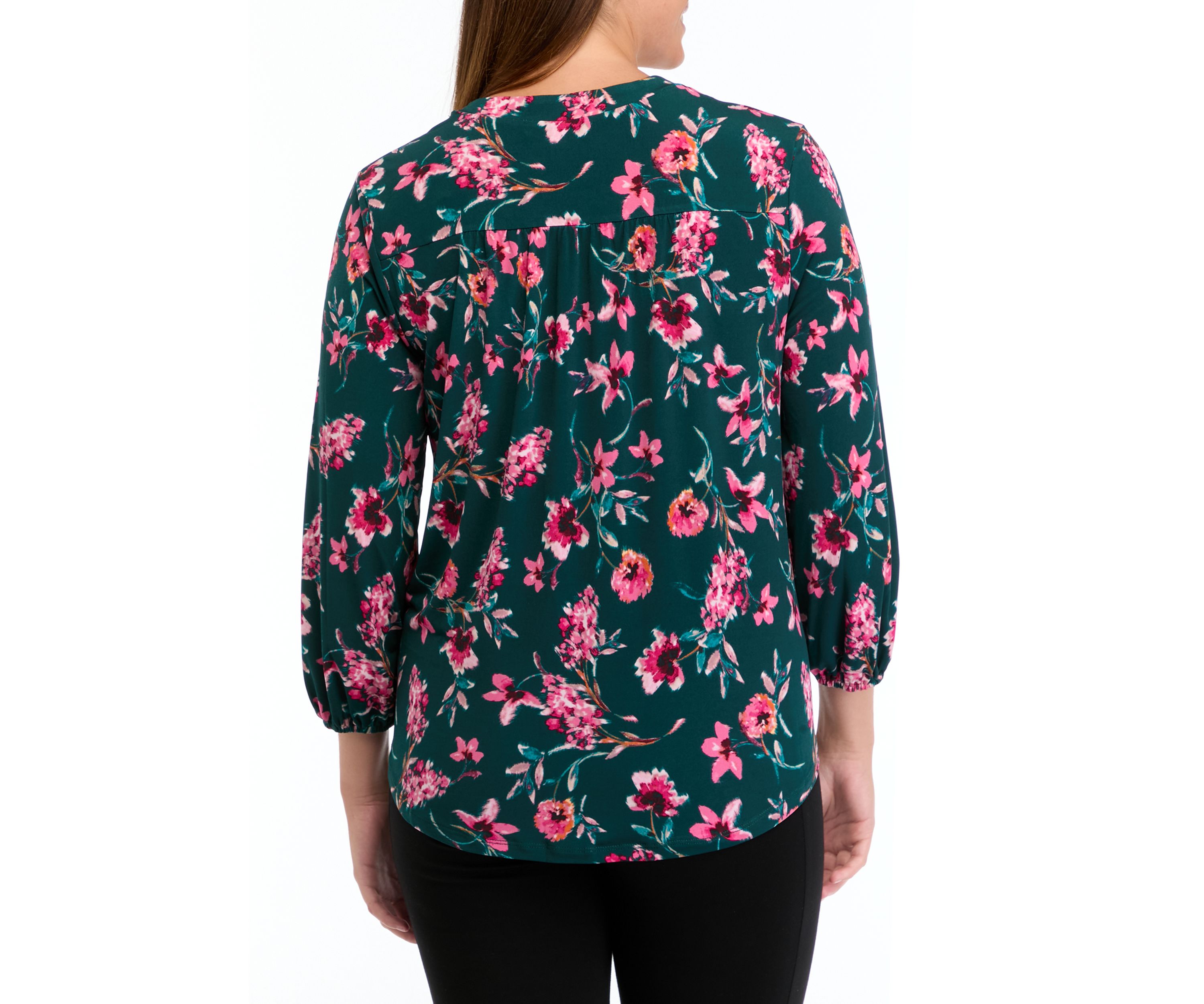 Womens 3/4 Sleeve V-Neck Top