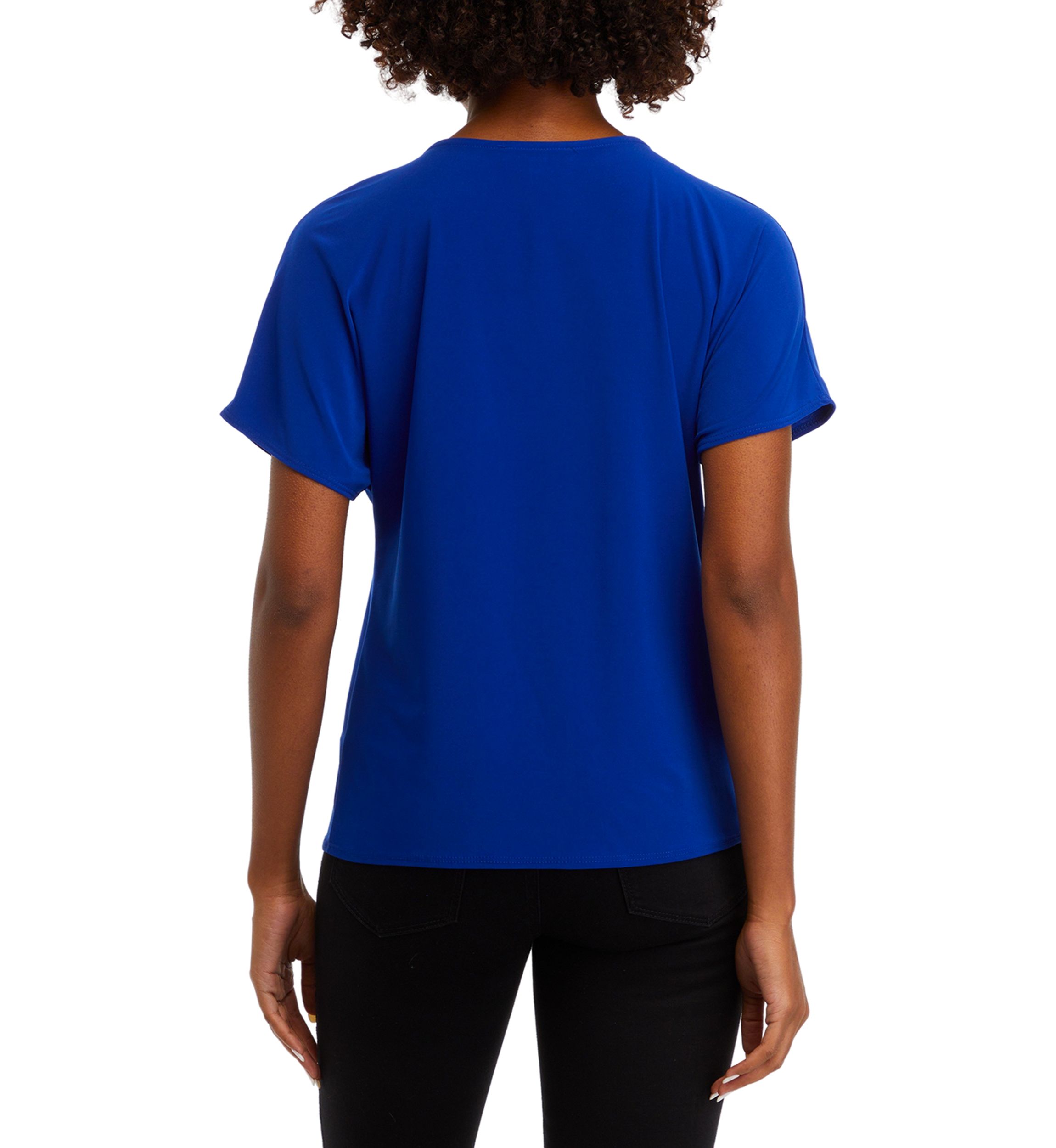 Womens Short Sleeve Tie Front Blouse