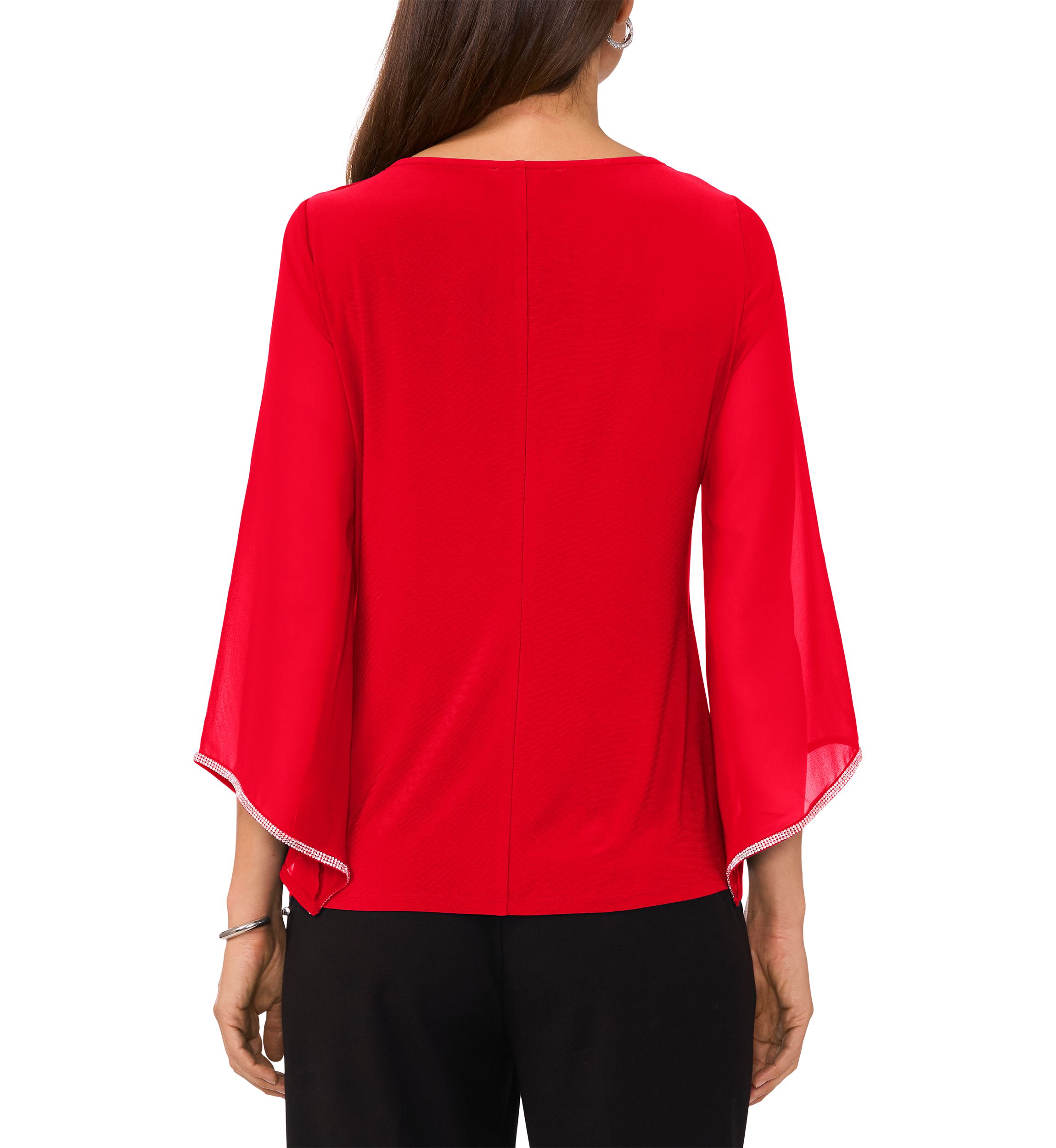 Womens Rhinestone Keyhole Top