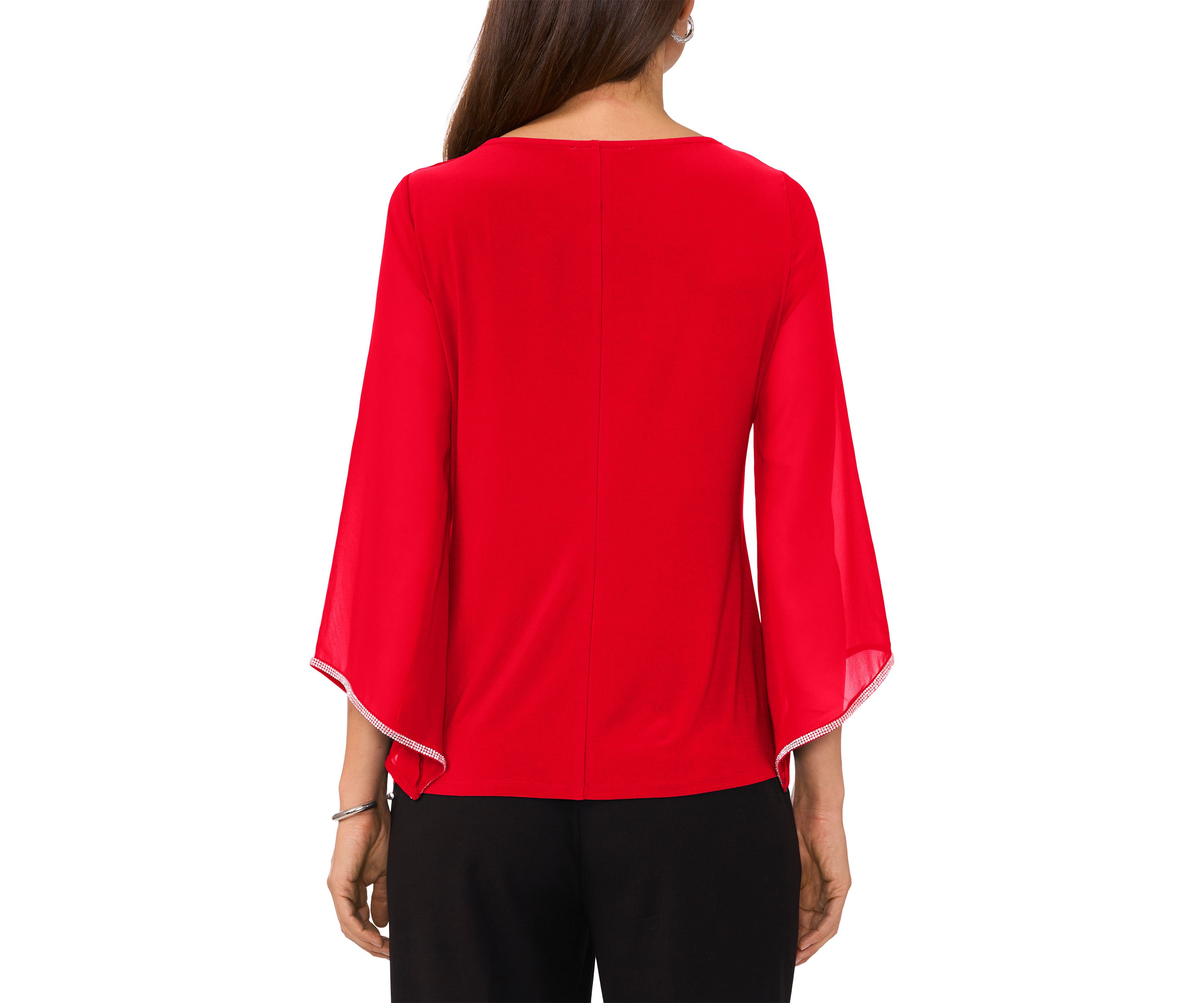 Womens Rhinestone Keyhole Top