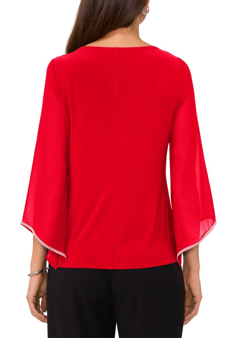 Womens Rhinestone Keyhole Top
