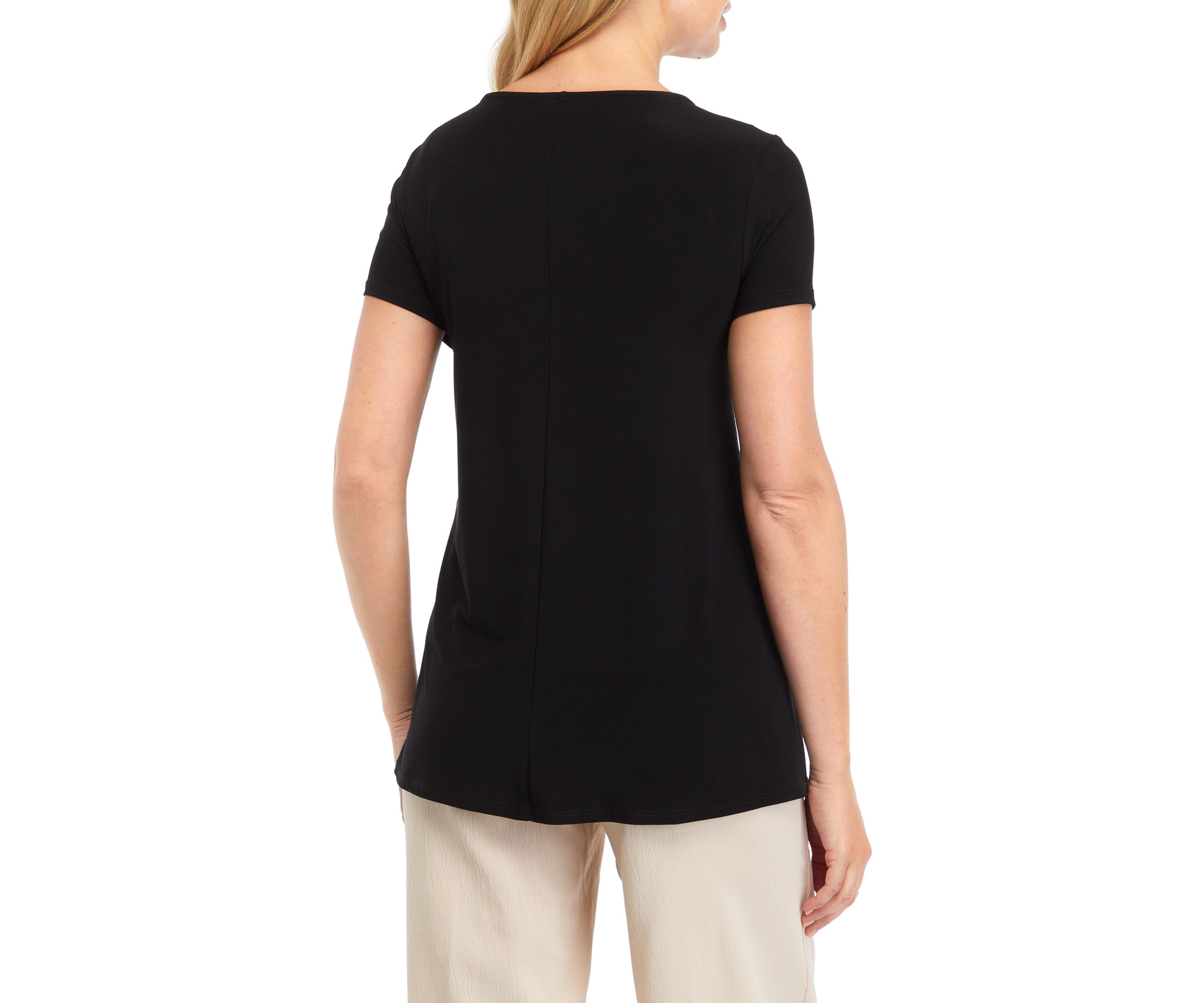 Womens Short Sleeve Step Hem Blouse