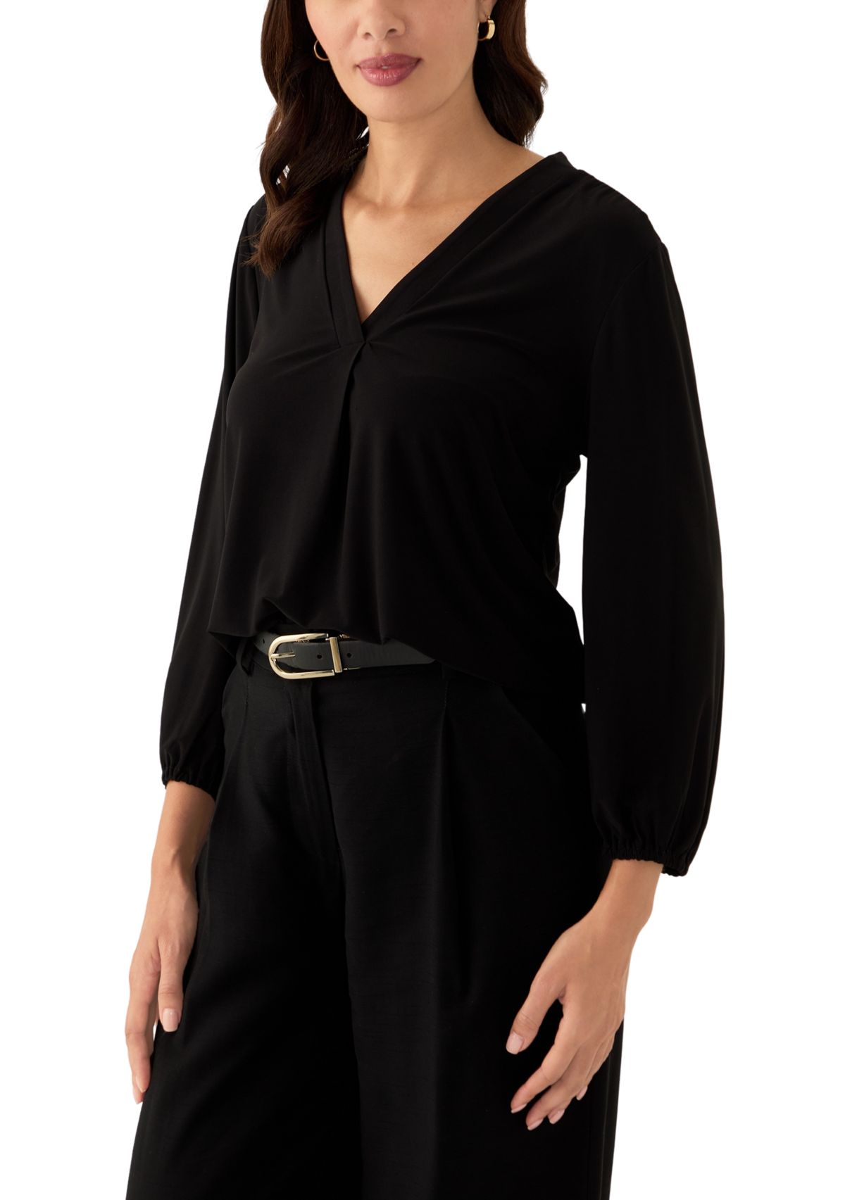 Womens 3/4 Sleeve V-Neck Top