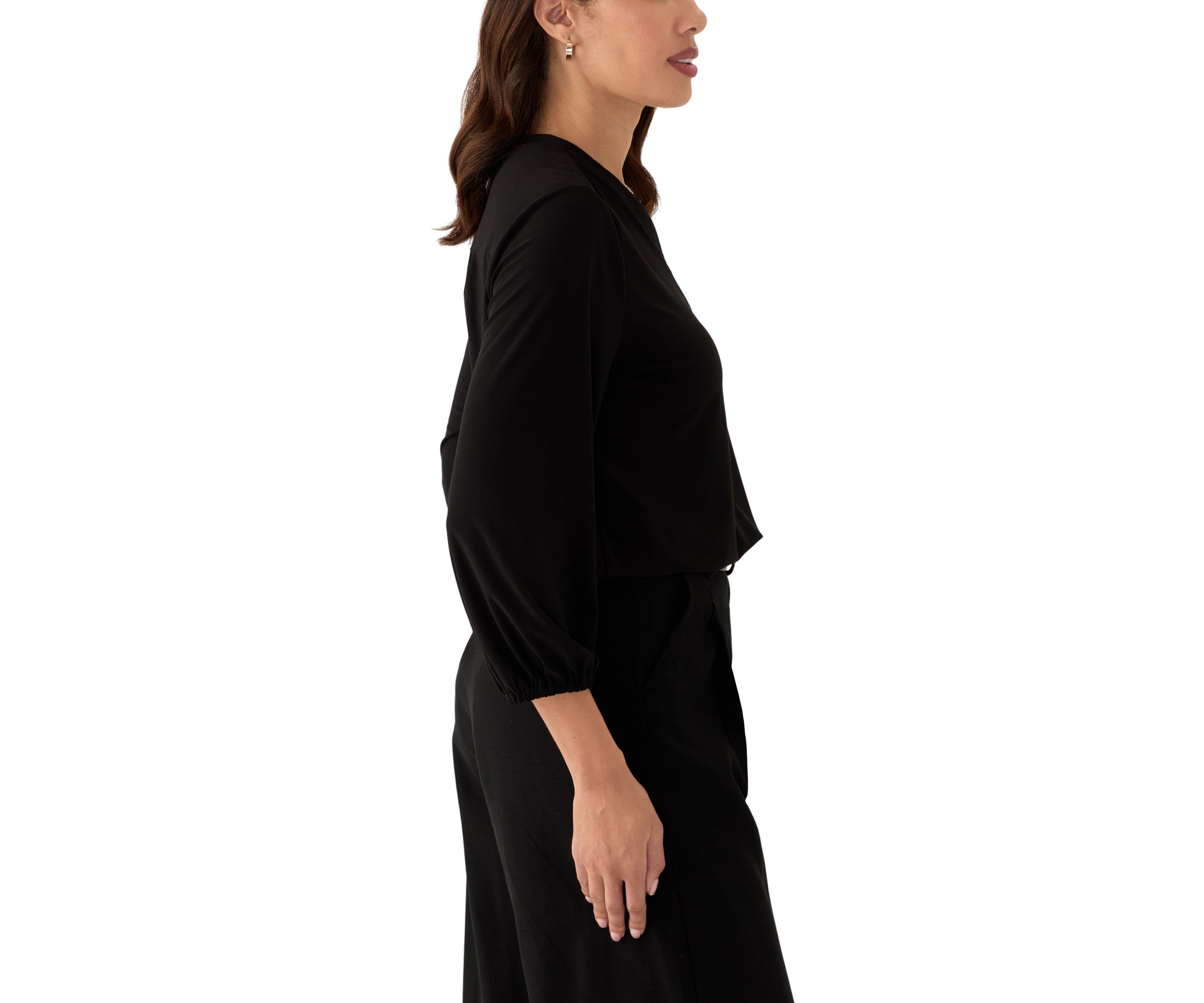 Womens 3/4 Sleeve V-Neck Top
