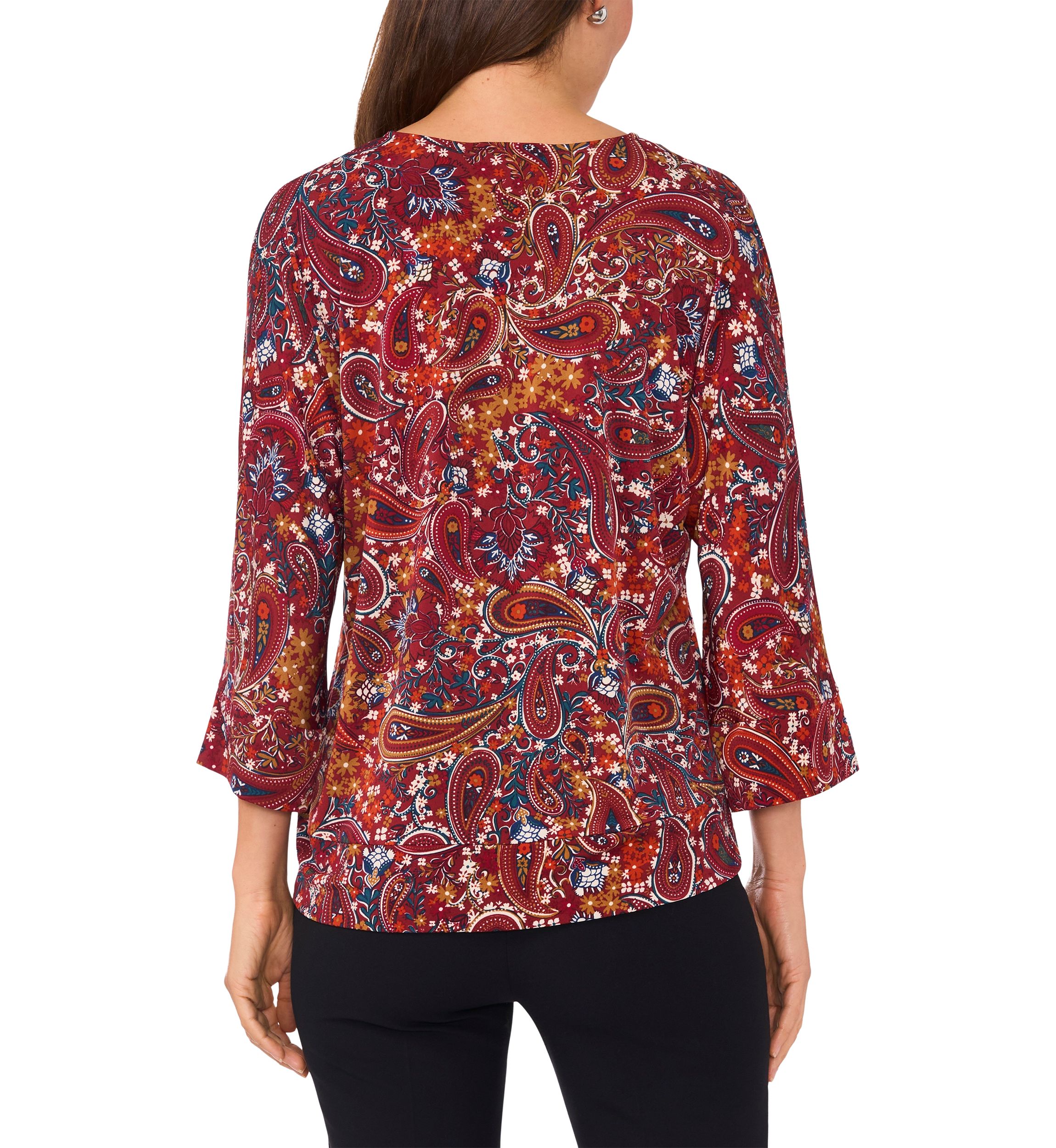 Womens Side Tie Printed Blouse