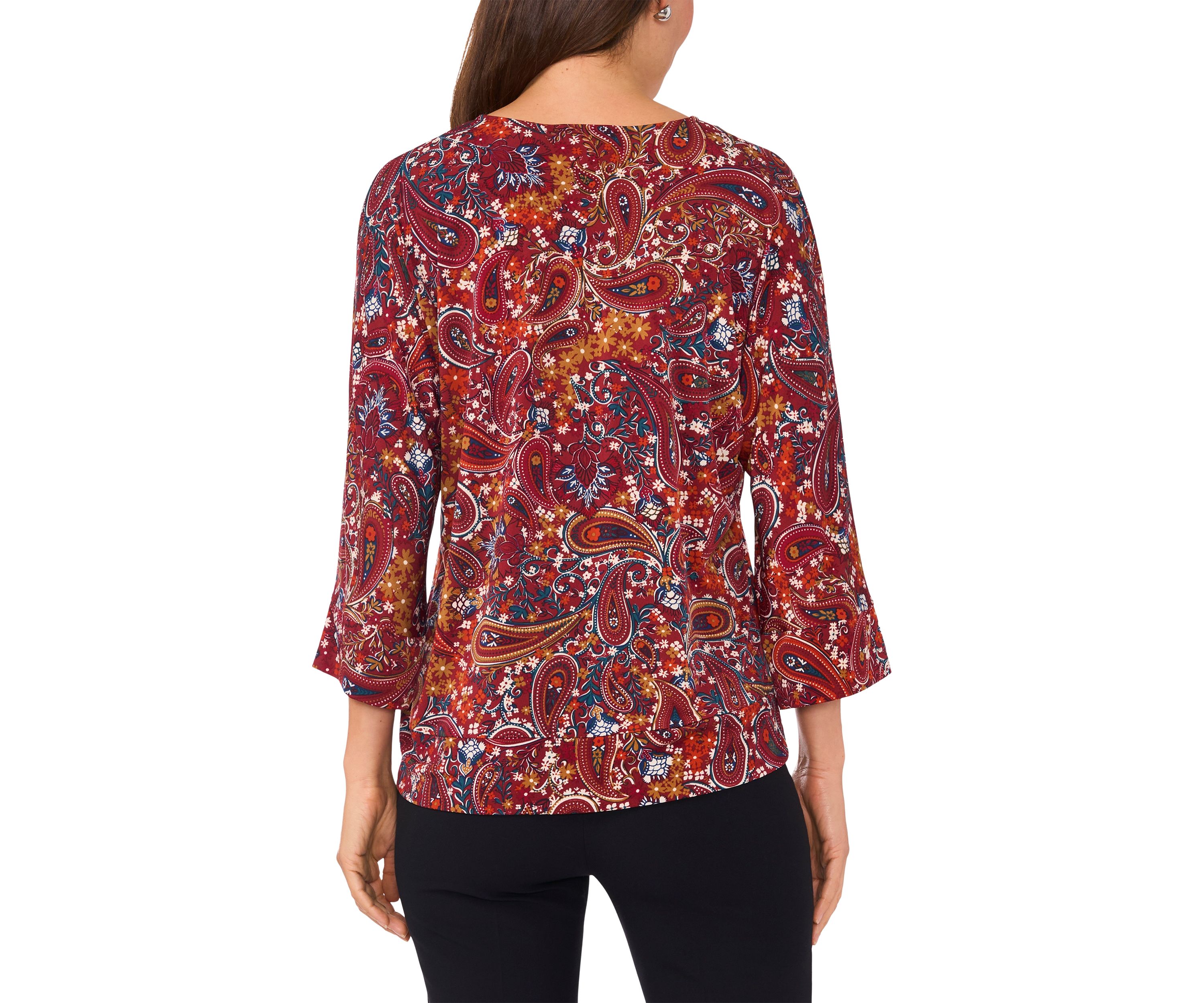 Womens Side Tie Printed Blouse