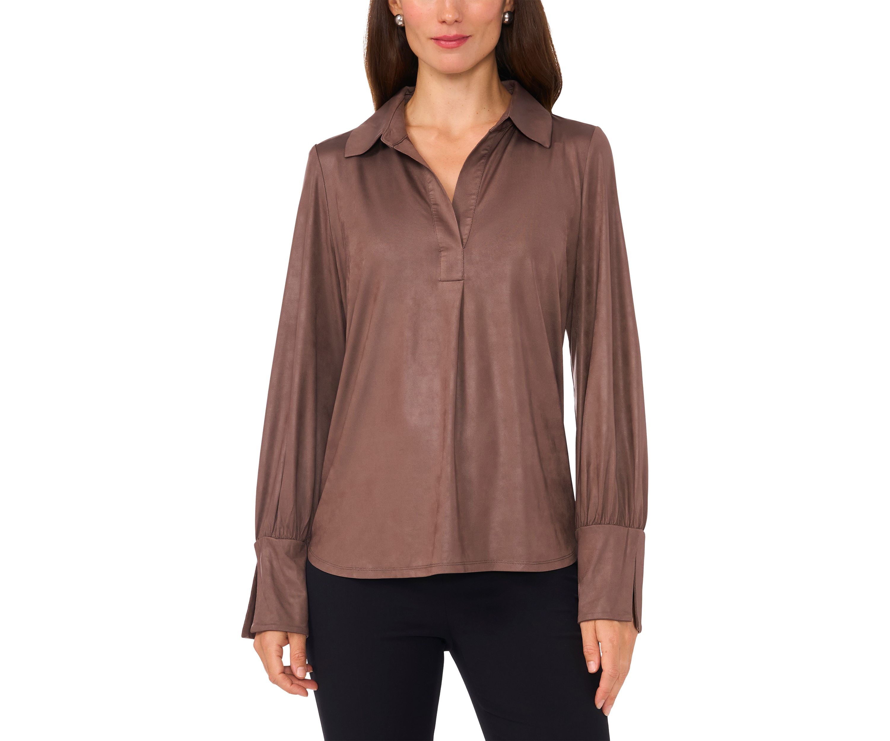 Womens Collared Oversized Blouse