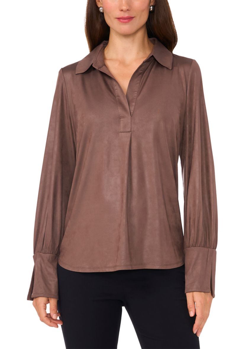 Womens Collared Oversized Blouse