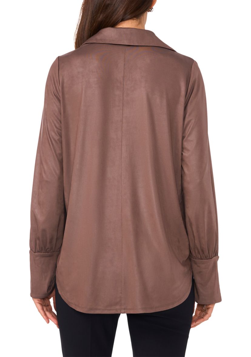 Womens Collared Oversized Blouse