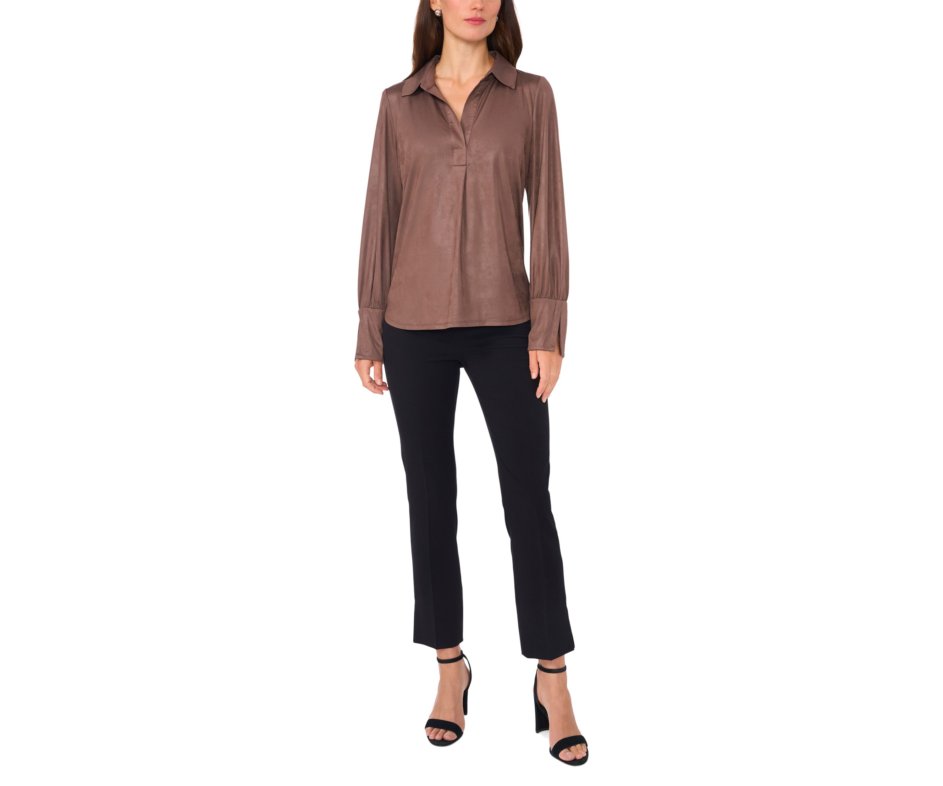 Womens Collared Oversized Blouse