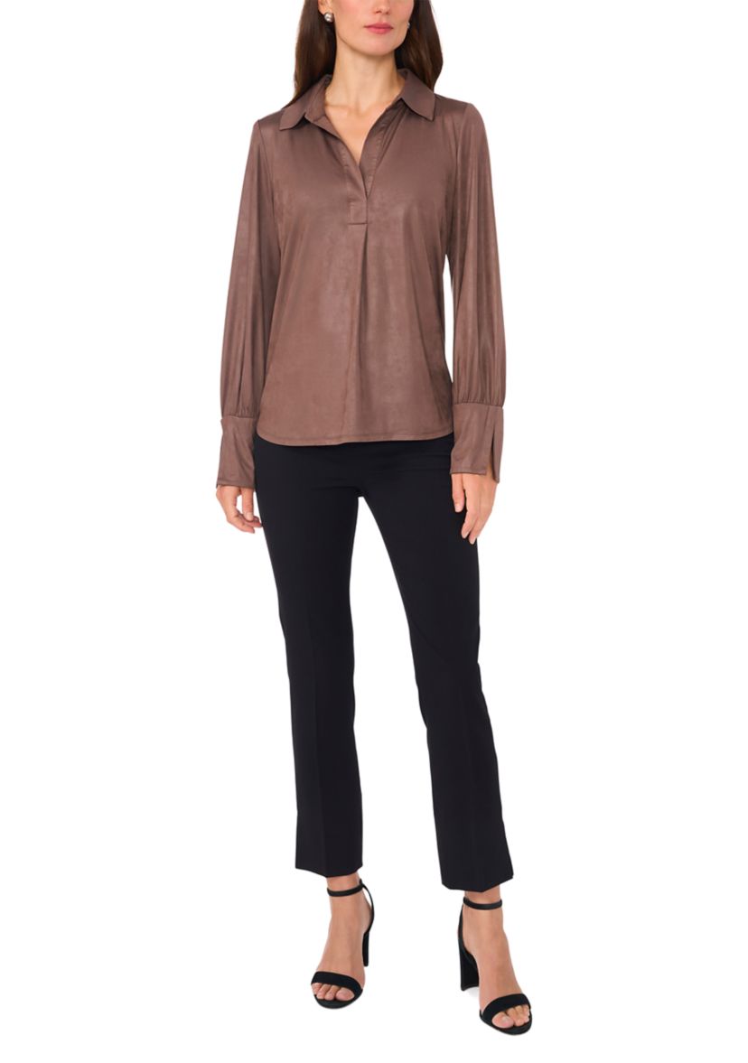 Womens Collared Oversized Blouse
