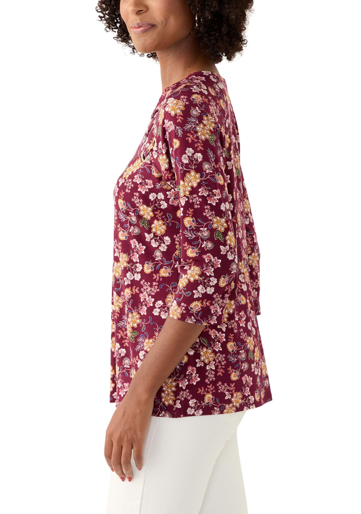 Womens Long Sleeve Cutout Blouse 