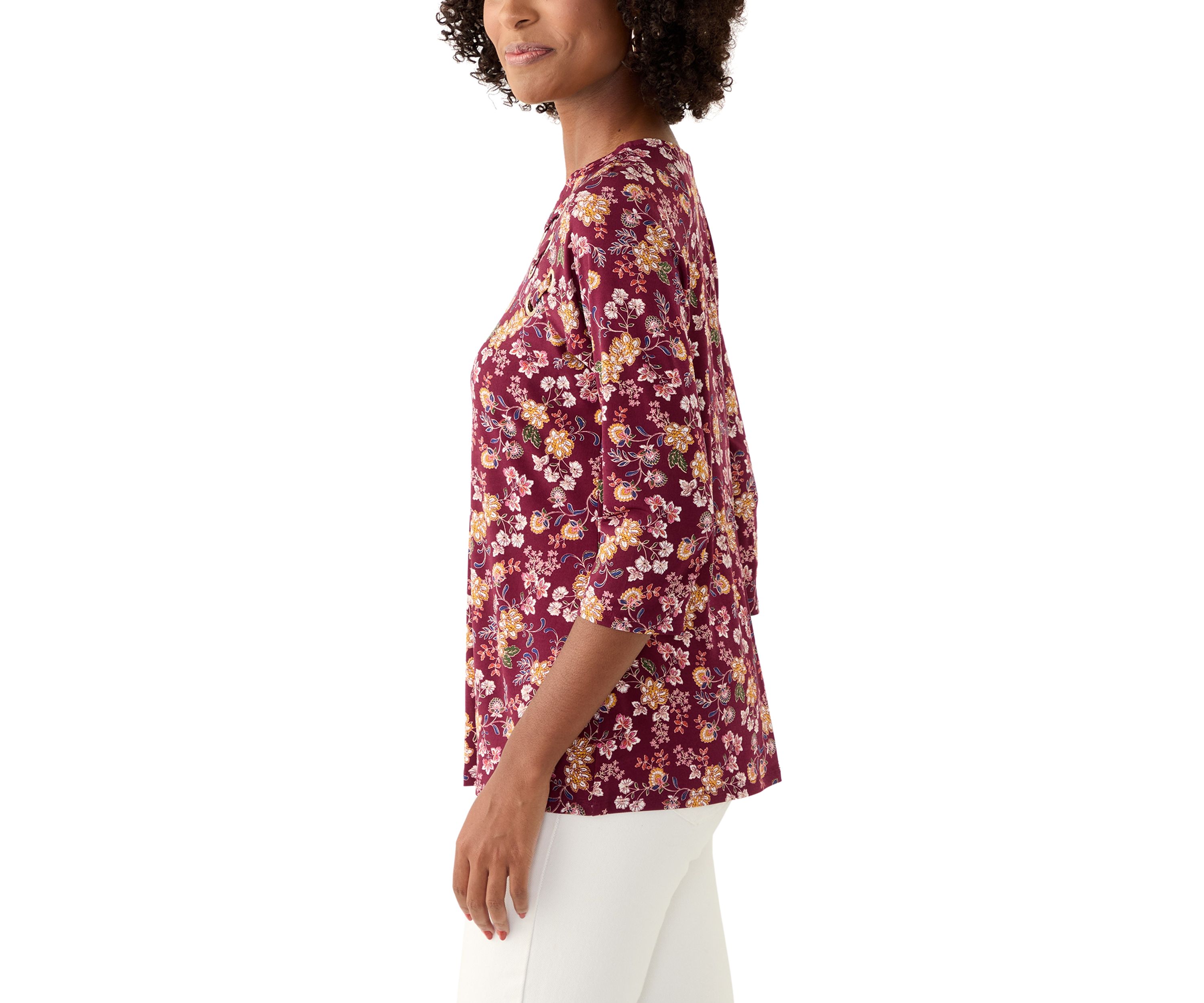 Womens Long Sleeve Cutout Blouse 