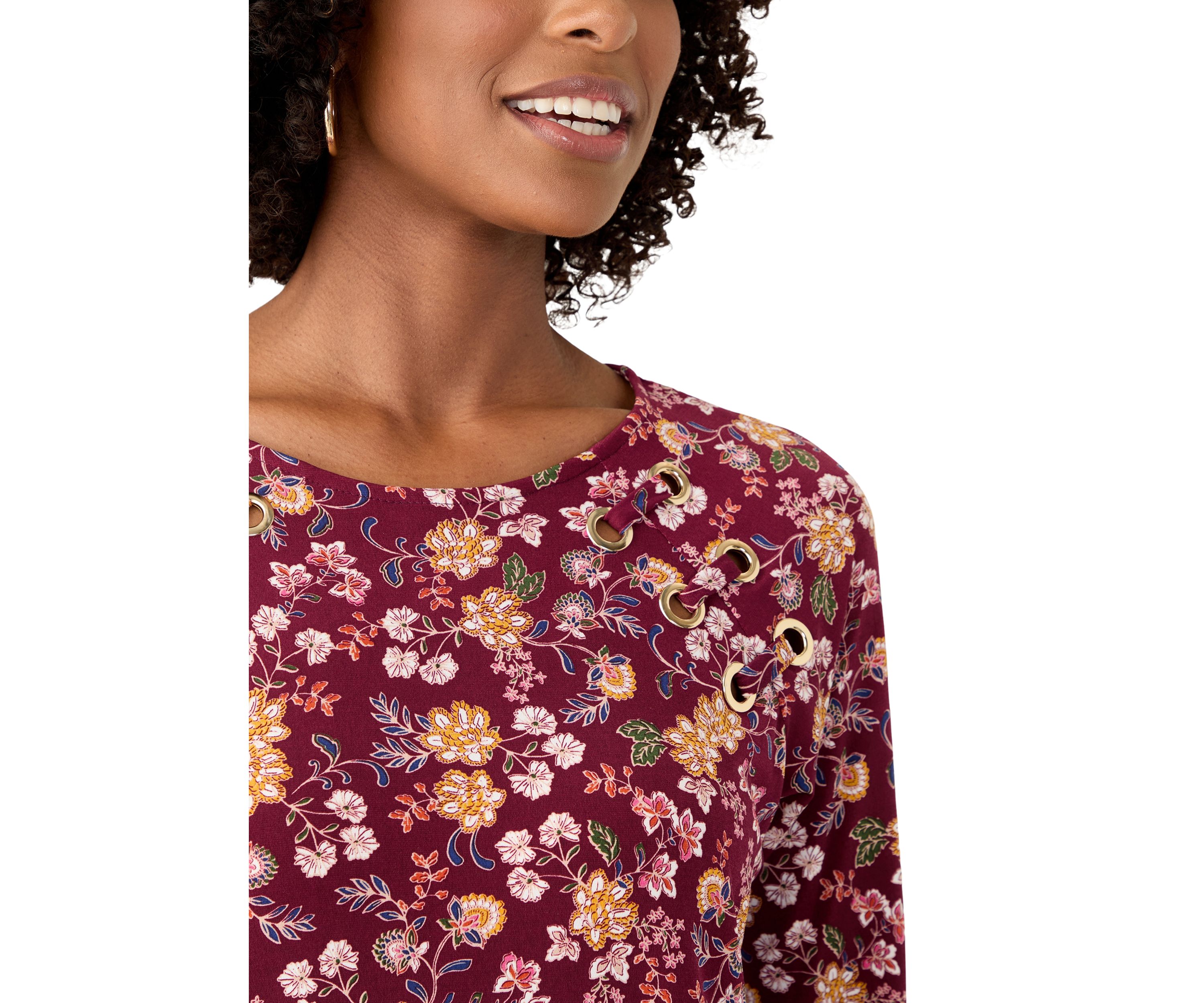 Womens Long Sleeve Cutout Blouse 