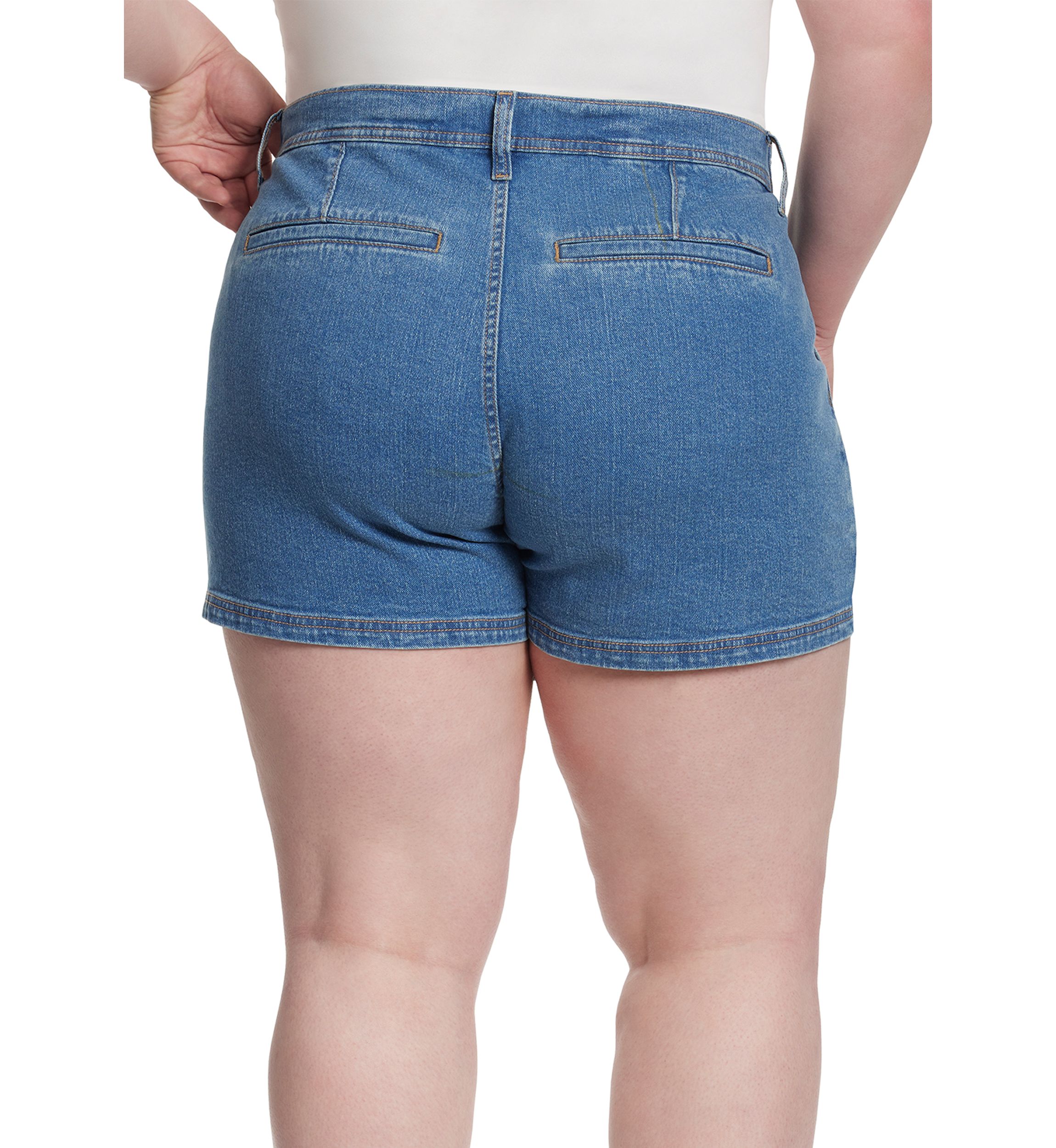 Curvy High Rise Denim Skort