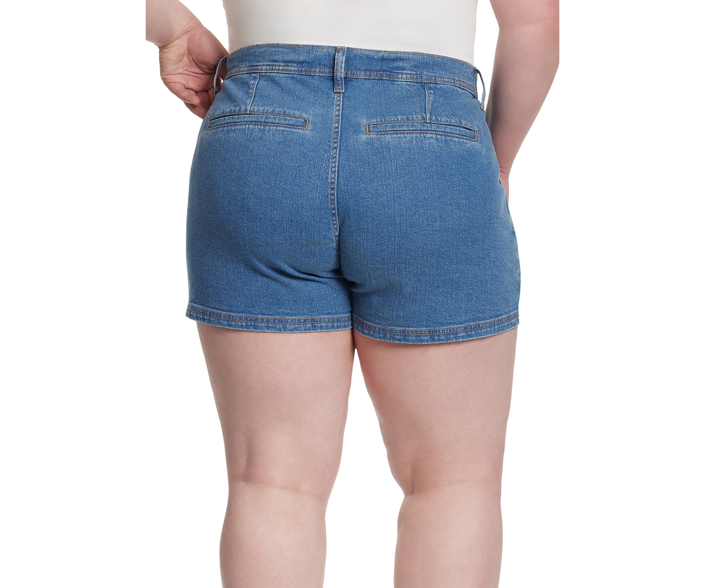 Curvy High Rise Denim Skort
