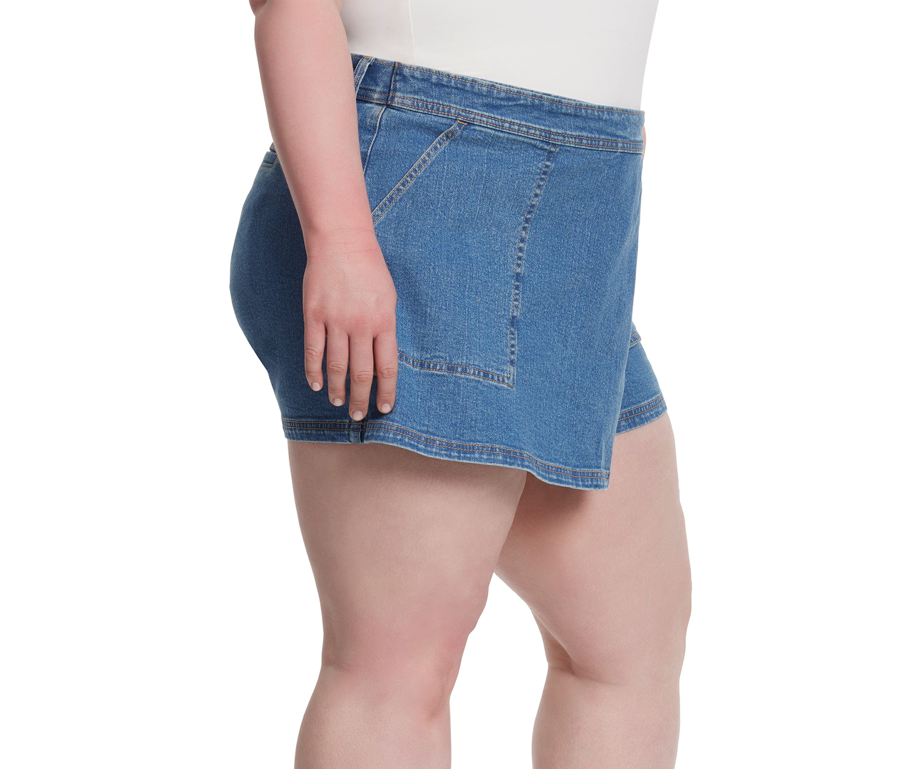 Curvy High Rise Denim Skort