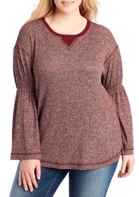 jessica simpson plus size susie textured sleeve sweatshir