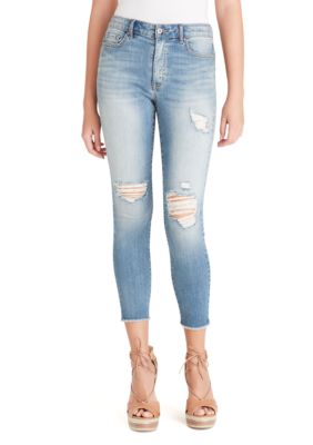 high rise skinny ankle jeans