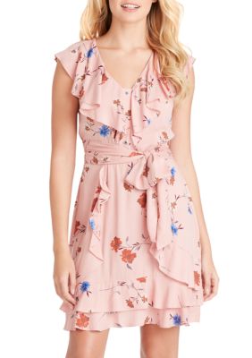 jessica simpson nimah floral ruffle dres