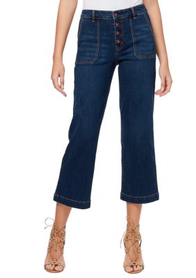 Jessica Simpson Adored Wide Leg Utility Pocket Crop Jeans | belk