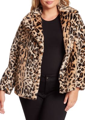 Jessica Simpson Plus Size Faux Leopard Jacket belk