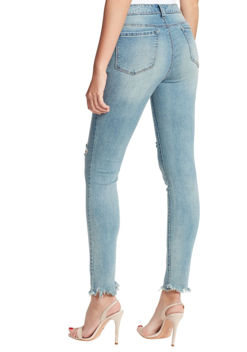 Jessica Simpson Kiss Me Skinny – Jeans Donna A Vita Media, Elasticizzati, Blu, Apertura Gamba 25 Cm