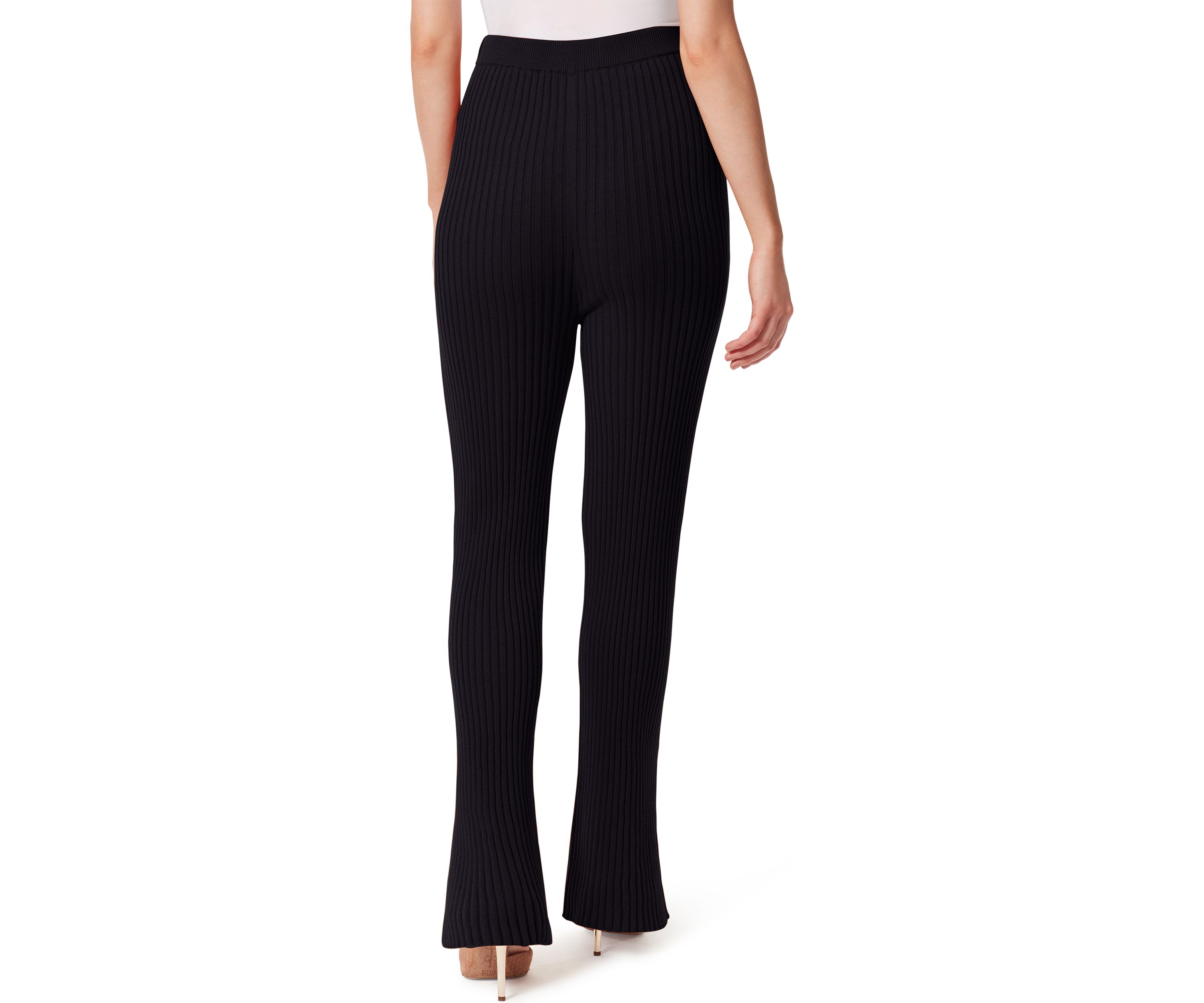 Ribbed Side Slit Sweater Pants
