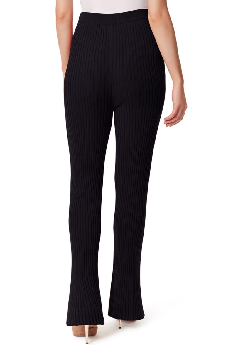 Ribbed Side Slit Sweater Pants